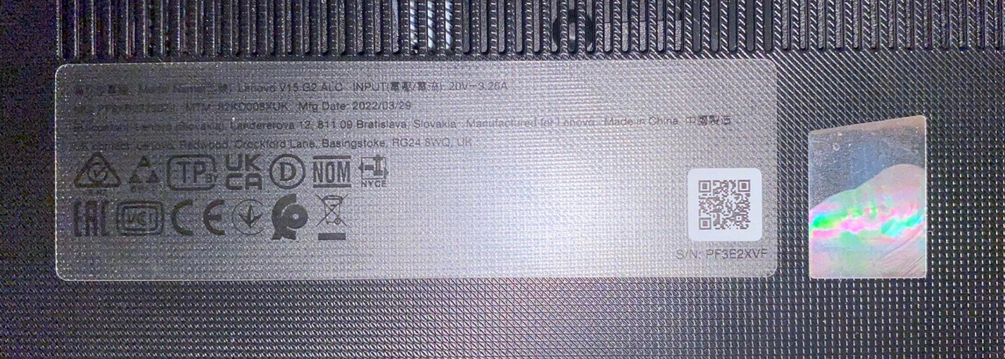 Lenovo V15 G2 16GB Laptop With Charger And Case