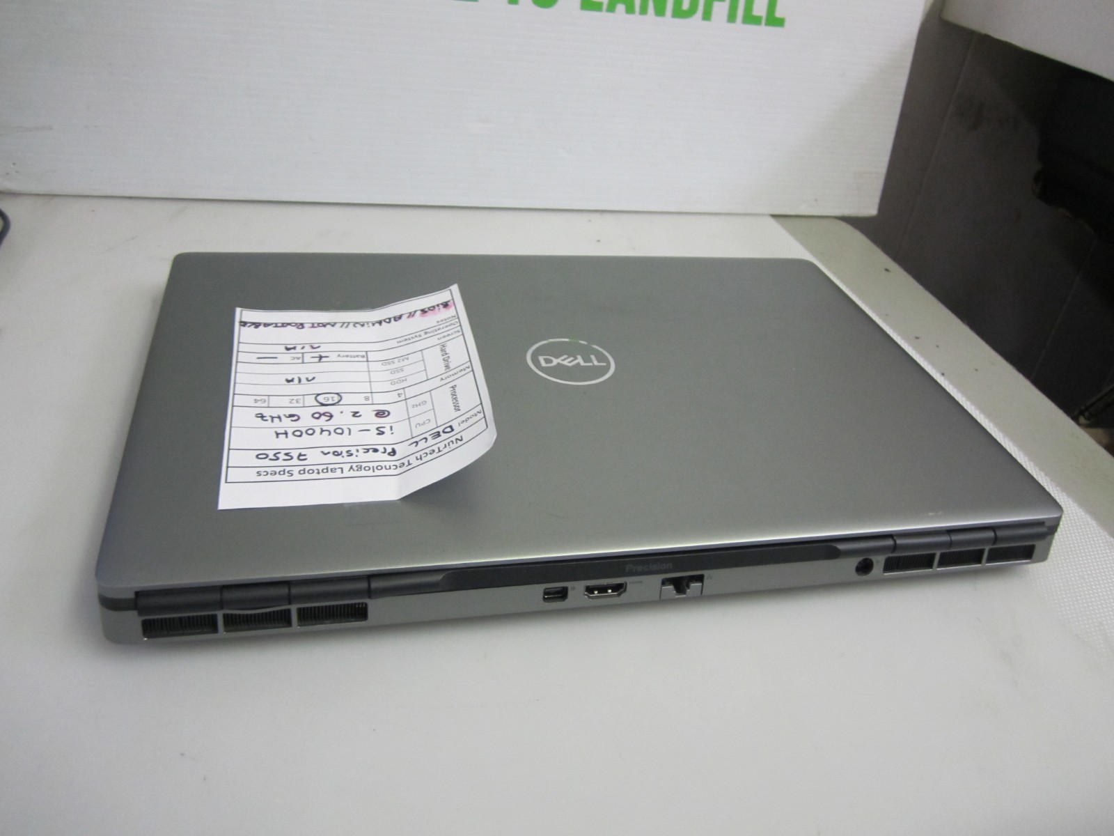 Dell Precision 7550 i5-10400H 2.60GHz 16GB NO HDD/AC/OS Laptop BIOS