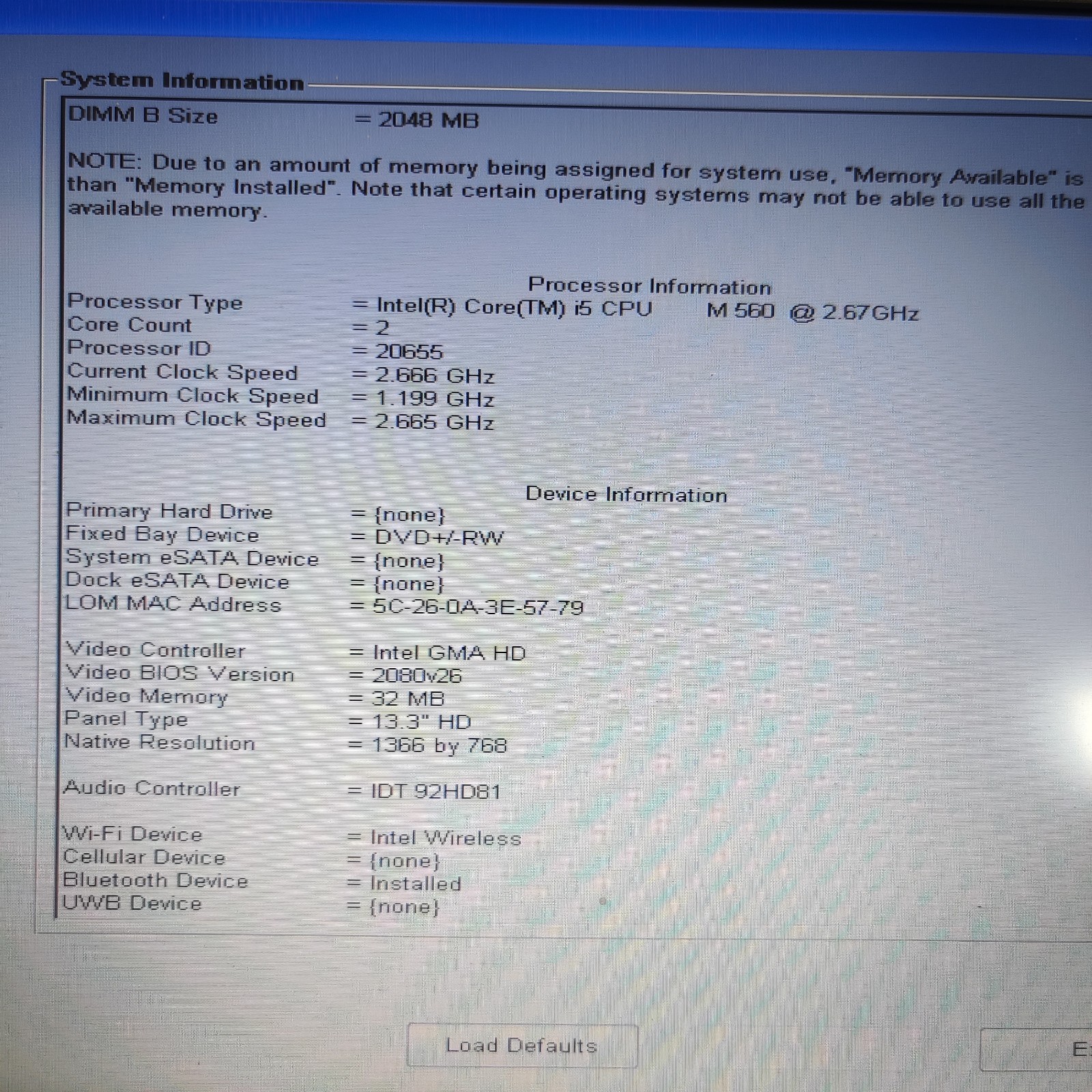 Dell Latitude E4310 Intel i5-M520 2.4GHz 4 GB NO HDD/OS/AC ADAPTER/BATTERY *Read