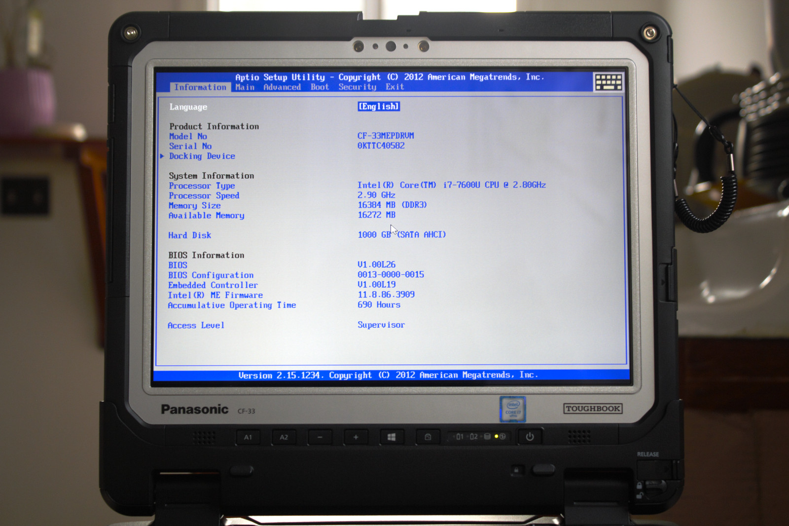 Panasonic Toughbook CF-33 i7-7600U New 1TB SSD 16GB RAM Touch 4G DGPS 690 Hours