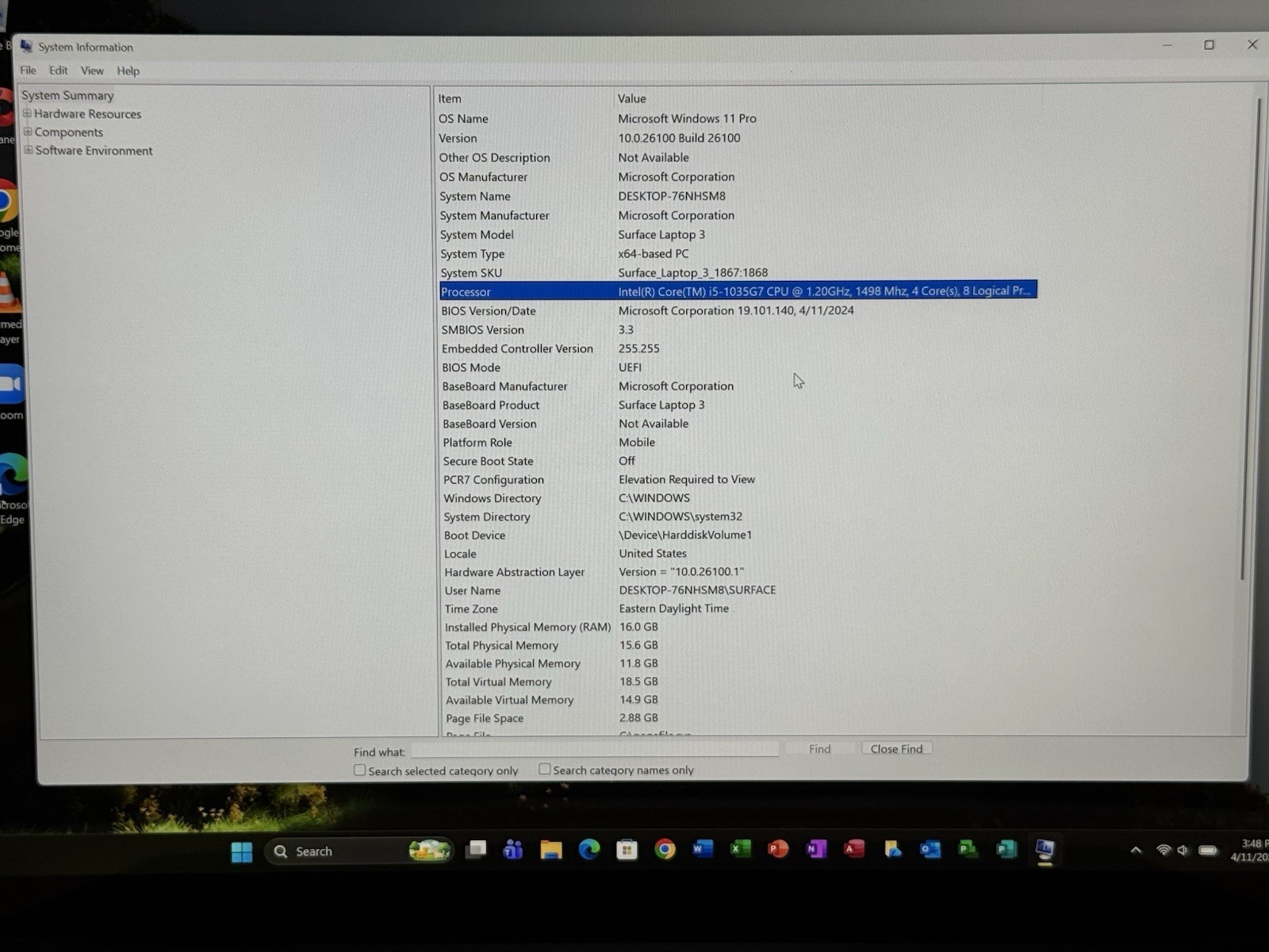 Microsoft Surface Laptop 3 i5-1035G7 1.20GHz/16GB RAM/256GB NVMe SSD/Win11