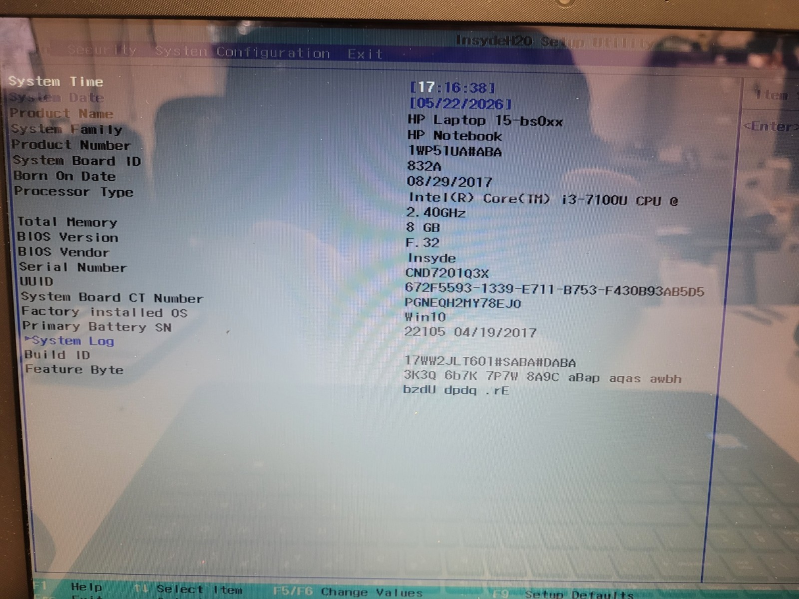 Hp laptop 15- bs0xx 15.6″ i3-7100u 2.4ghz 8gb ram 180gb ssd charger CND7201Q3X