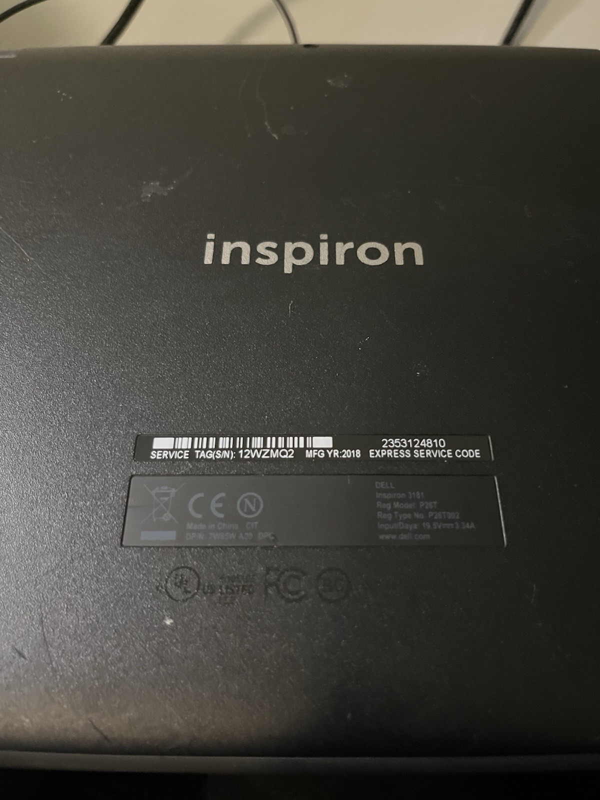 Dell Inspiron 3181 Chromebook Model P26T 10 x 6 inch Screen w/ Charger