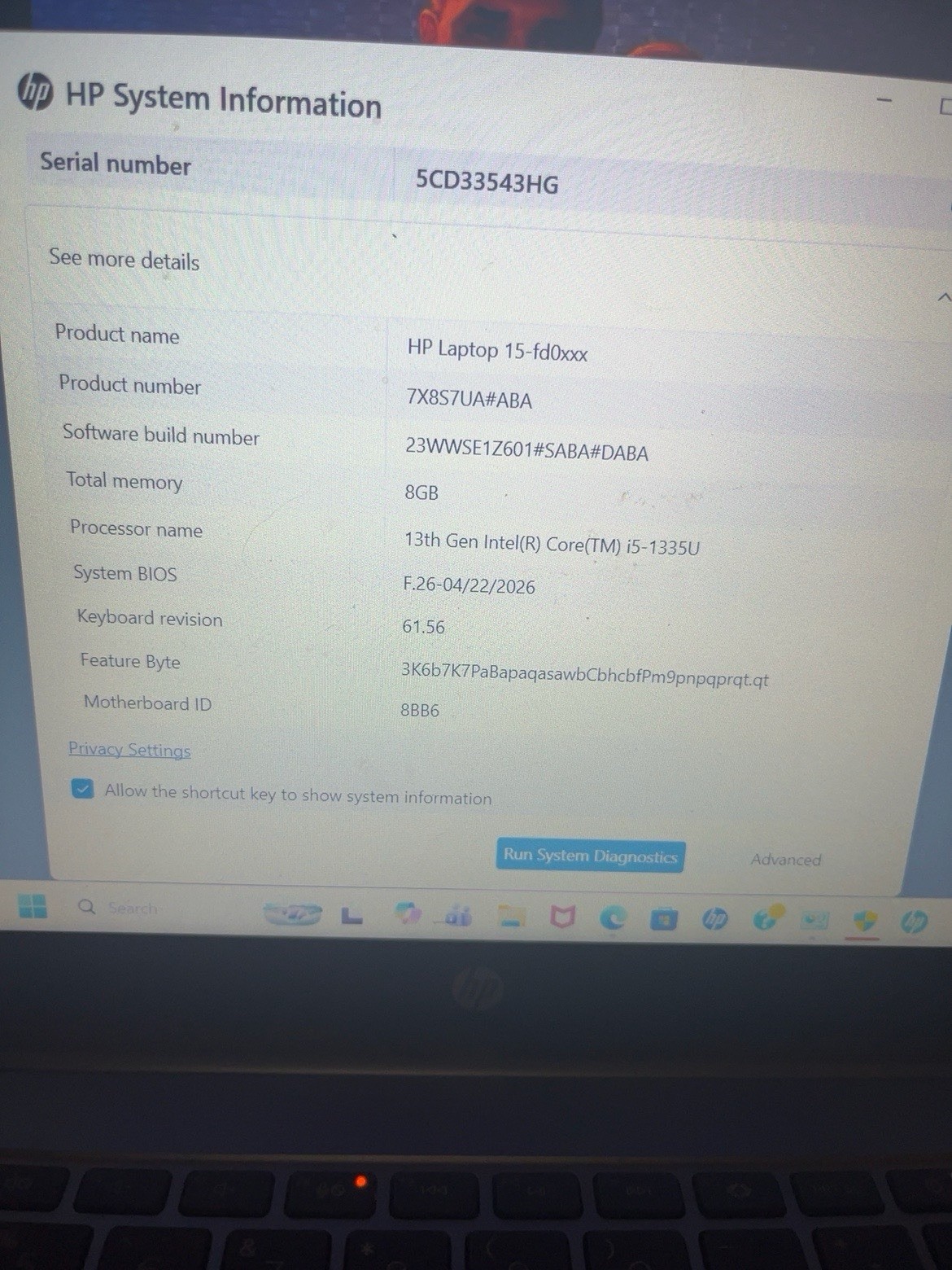 HP laptop