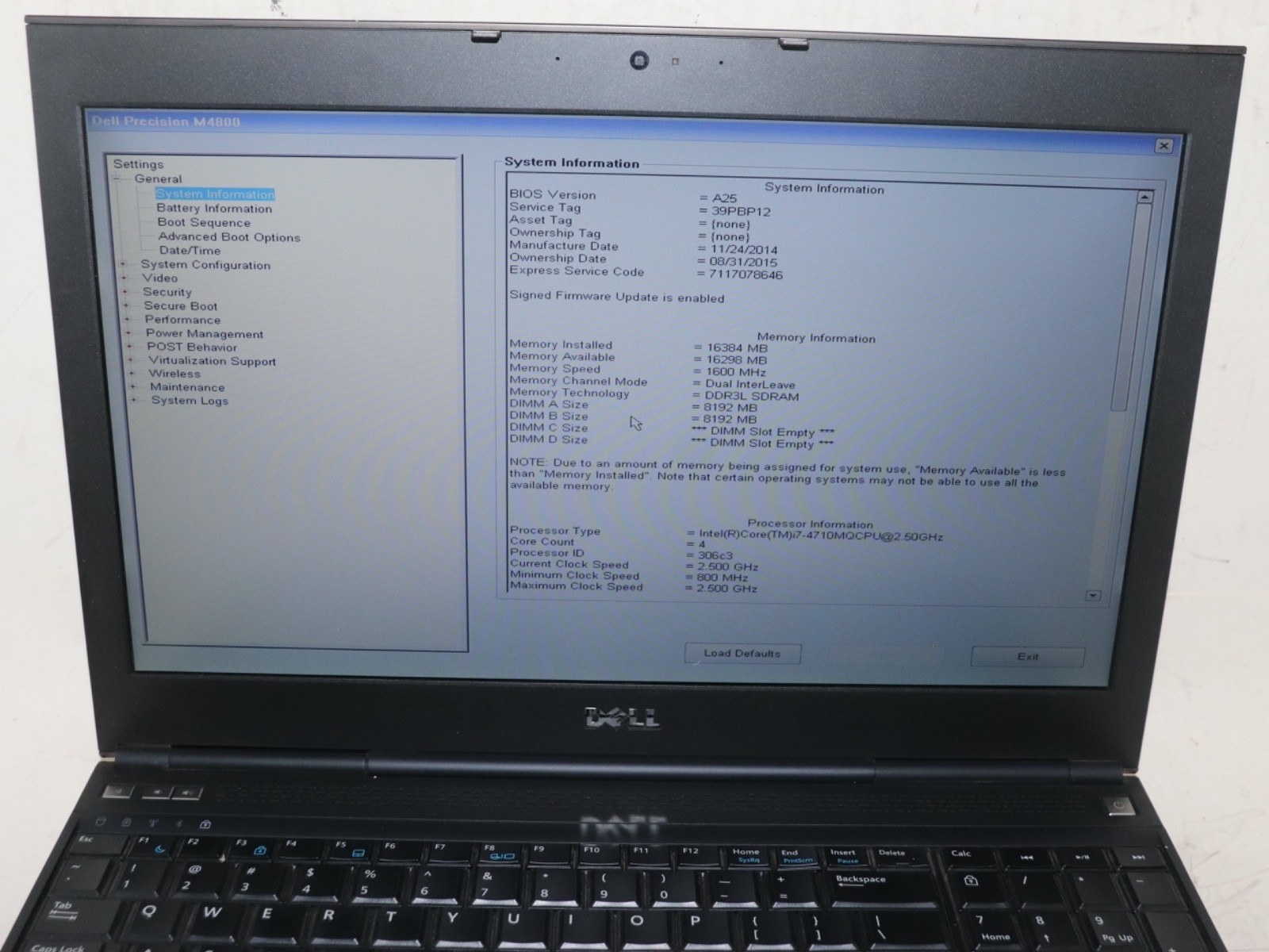 Dell Precision M4800 Intel i7 core @2.50GHz|16GBRAM|512GBSSD|WIN10|Nvidia|Webcam