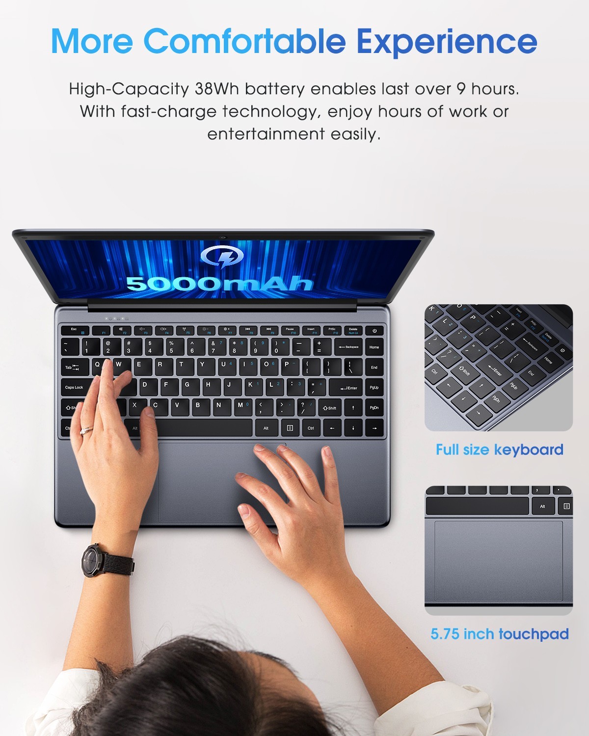 CHUWI 14.1” Laptop Computer PC Windows 11 Home PC 2.8GHz 8GB 256GB HD WIFI