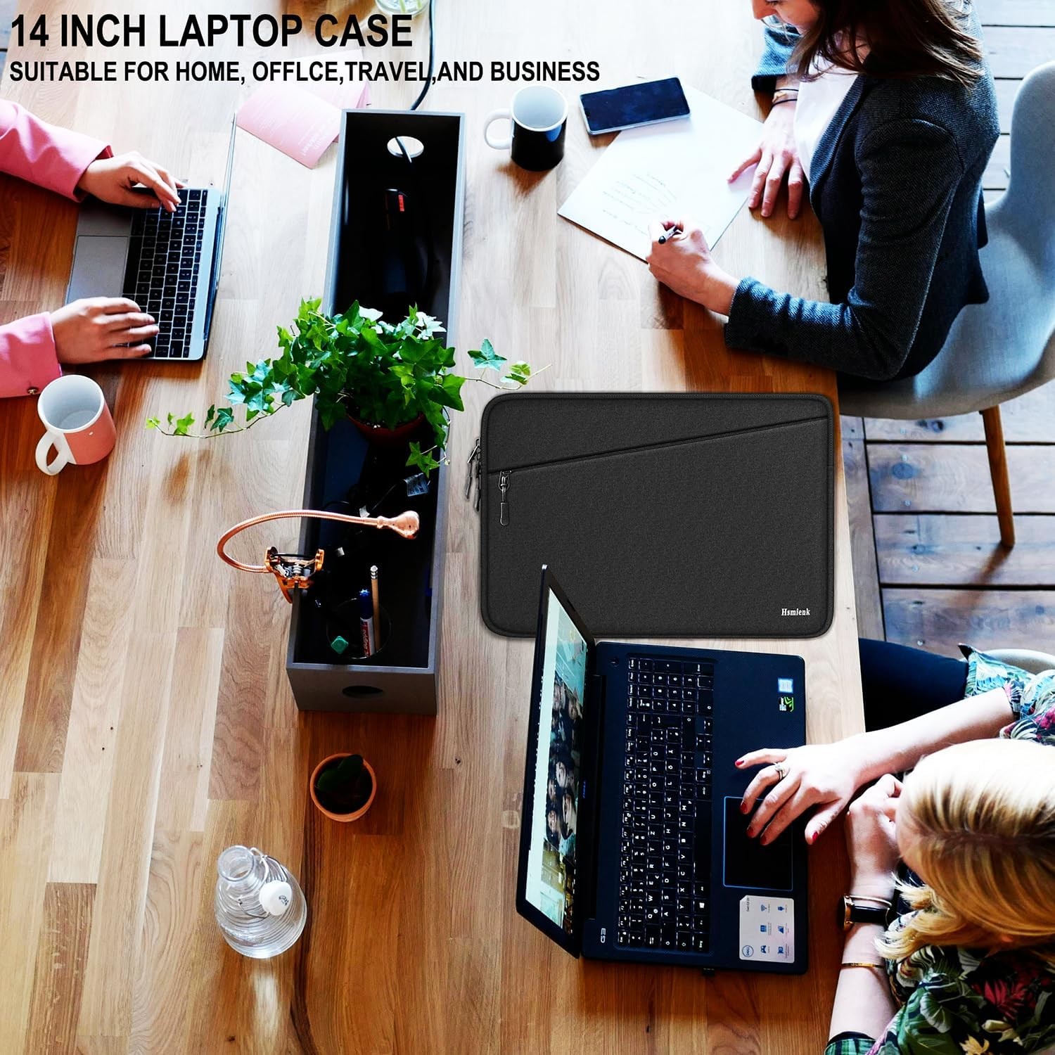 14 Inch Laptop Case, Water Resistant Sleeve with Pocket, Shockproof Cover Bag