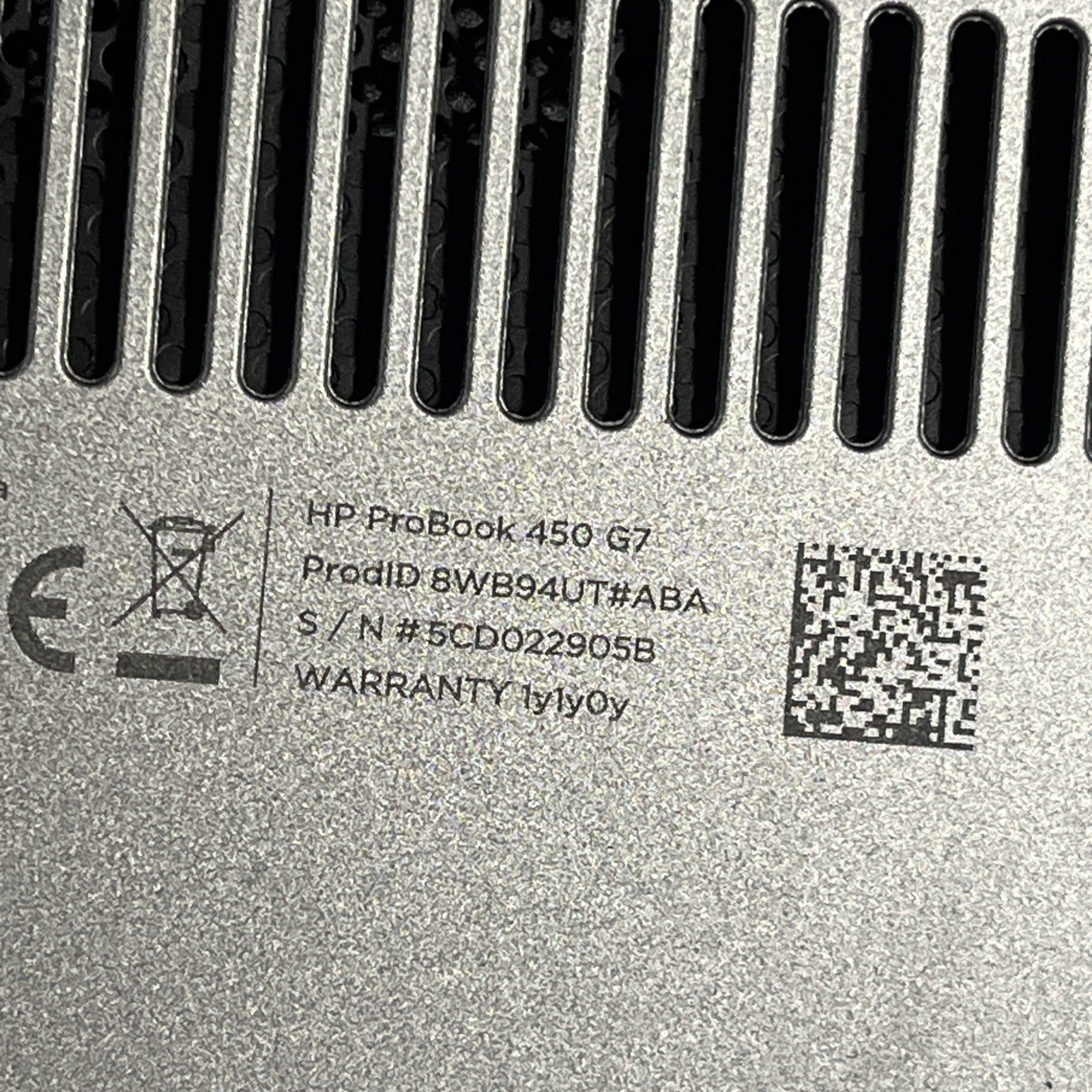 HP PROBOOK 450 G7 INTEL CORE I3 10TH GEN 8GB RAM NO HD