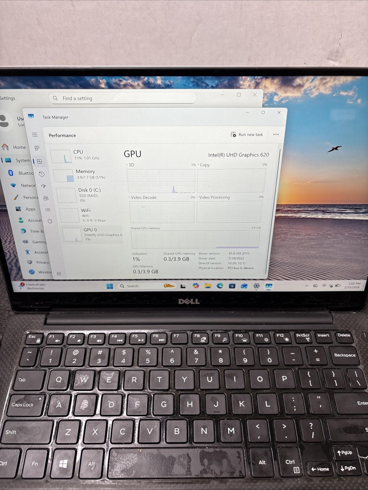 Dell XPS 13 9360 1.8GHz i7-8550U 8th Gen 8GB RAM 256GB SSD + Win 11 Pro * READ*