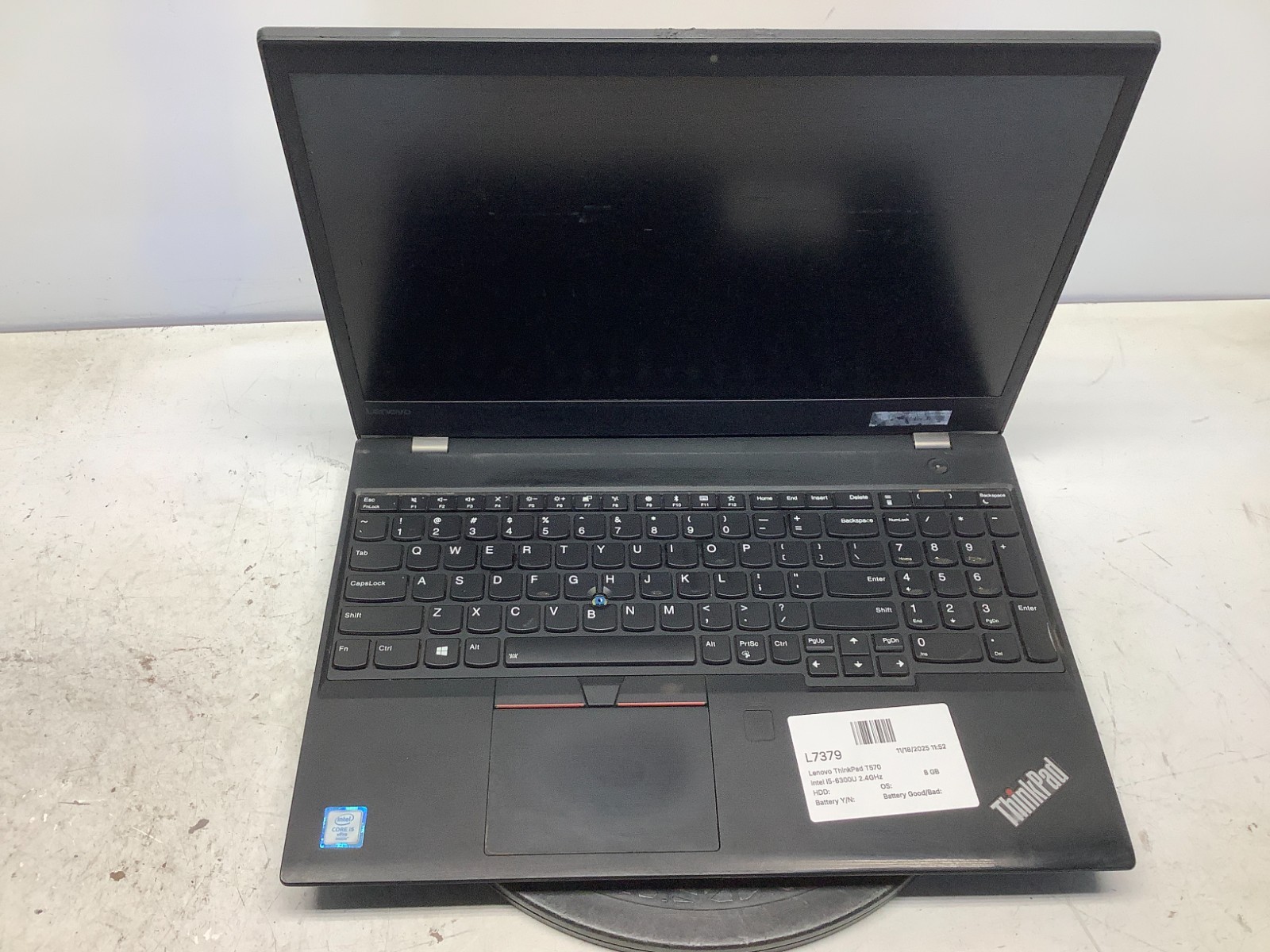 Lenovo ThinkPad T570 Intel i5-6300U 2.4GHz 8 GB NO HDD
