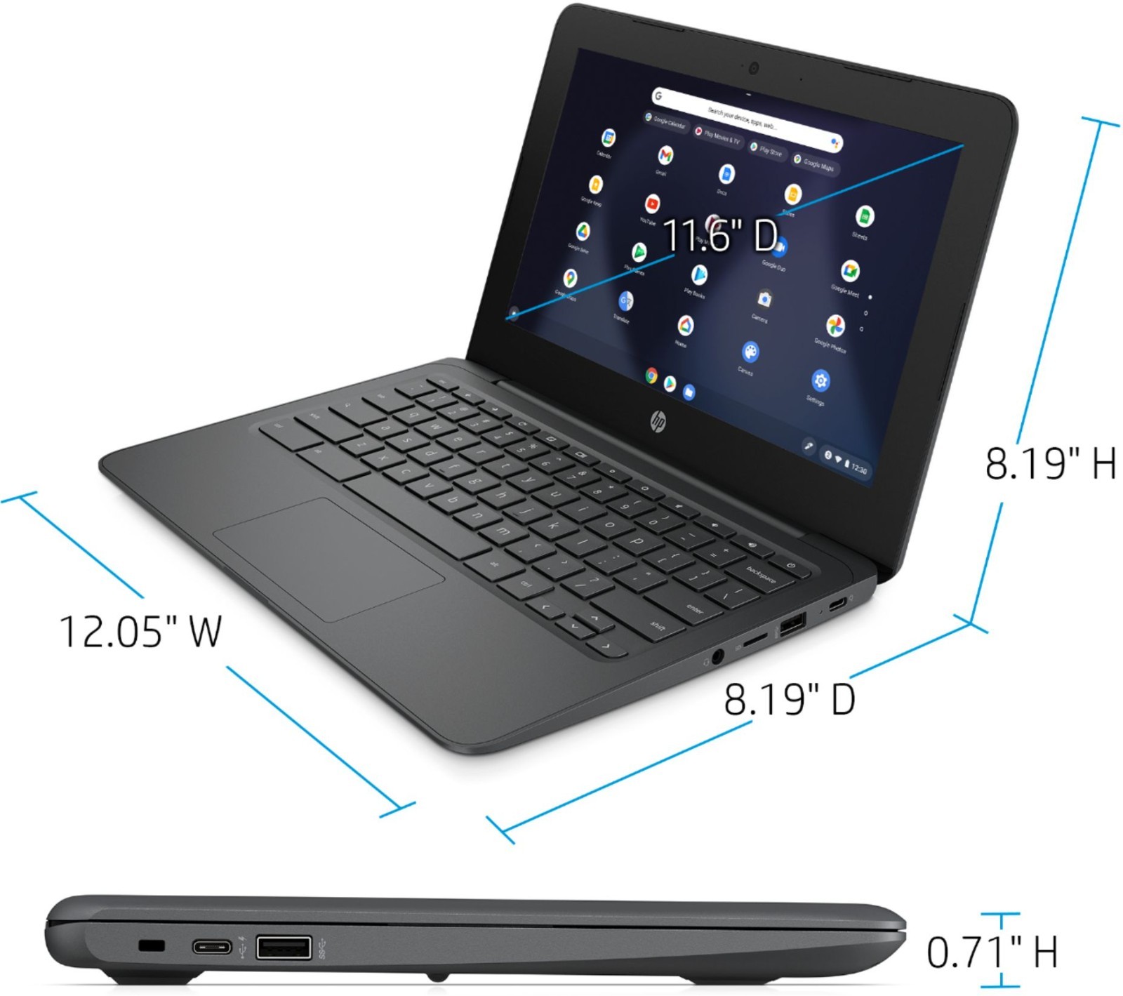 HP Chromebook 11a-nb0013dx 11.6″ Laptop 32GB eMMC 4GB RAM Intel Celeron N3350