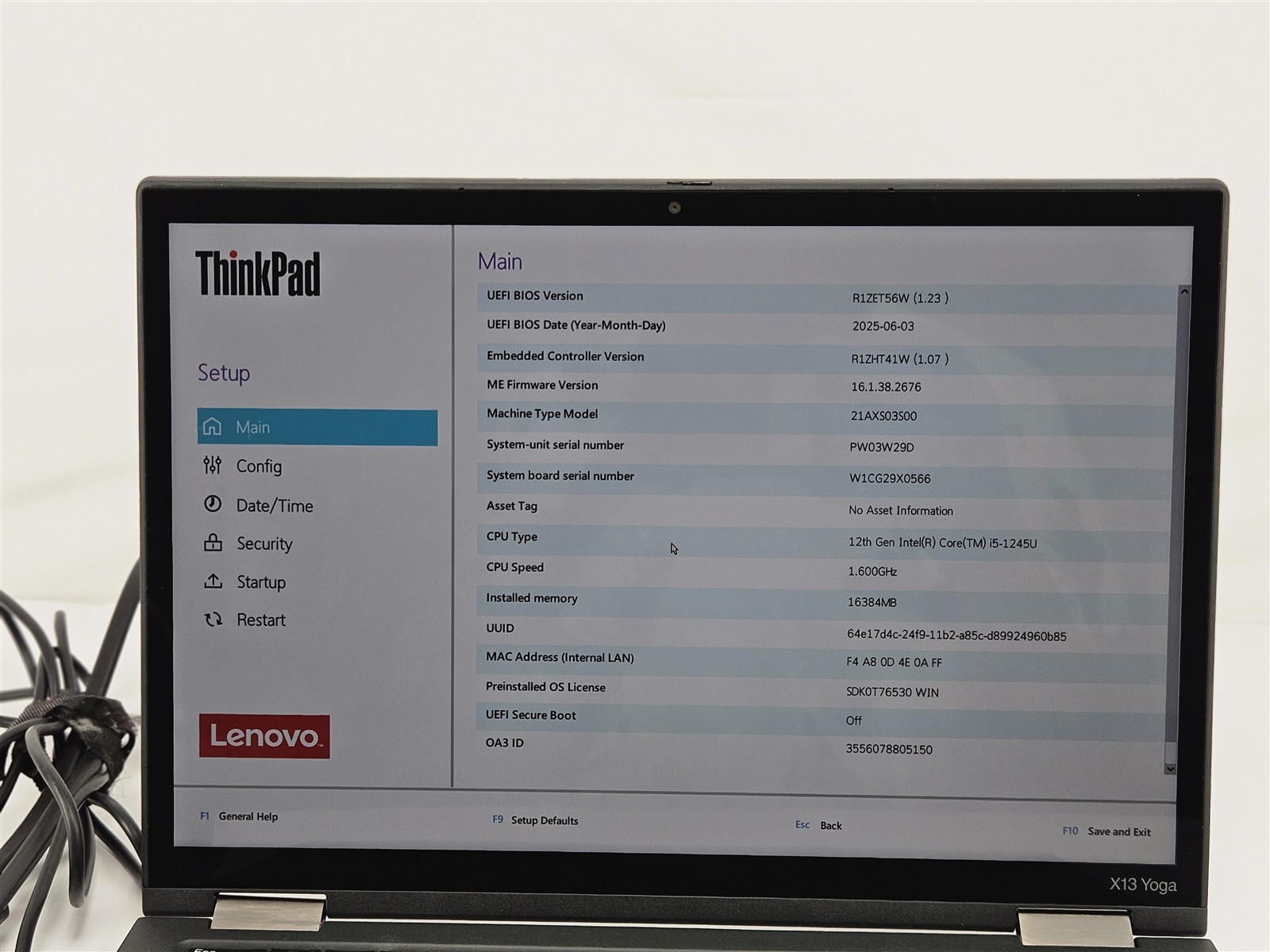 Lenovo ThinkPad X13 Yoga Gen 3 i5-1245U 16GB 256GB SSD 13.3″ 2-in-1 Backlit