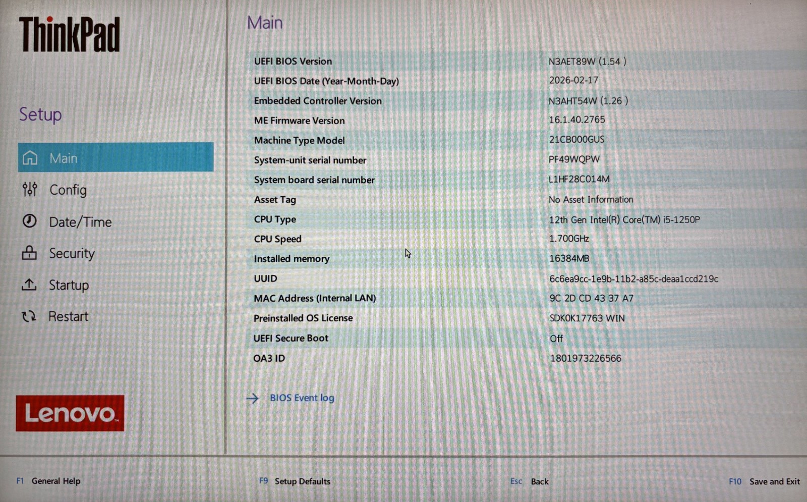 lenovo thinkpad x1 carbon gen 10 intel i5-1250p iris xe graphics 16gb 512gb nvme
