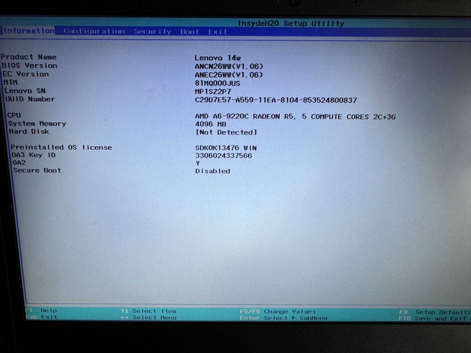 Lenovo 14W A6-9220C 1.8 GHz 4GB DDR4 NO SSD | NO OS (LOT OF 5)
