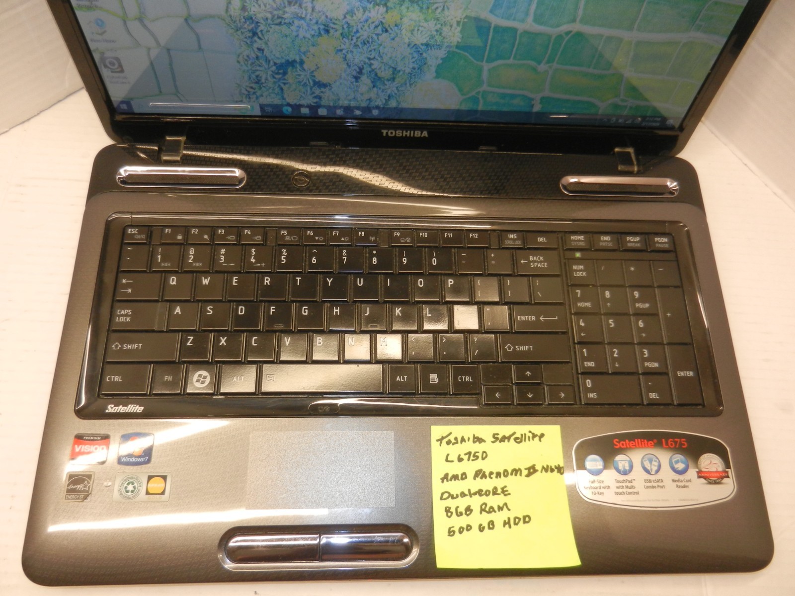 TOSHIBA SATELLITE L675D 17.5″ AMD PHEMOM II N640 D-C 8GB RAM 500GB HDD WINDOWS10