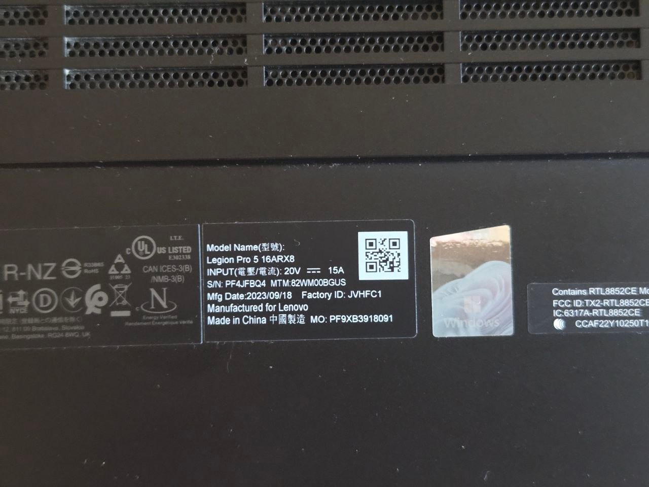 Laptop Lenovo Legion Pro 5 16ARX8 16” Ryzen 7 7745HX RTX 4070 1TB SSD 16GB RAM