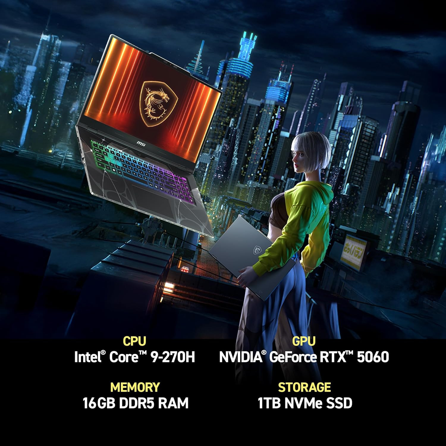 Cyborg 17 17.3″ FHD 144Hz Gaming Laptop: Intel Core 7-240H, NVIDIA Geforce RTX 5