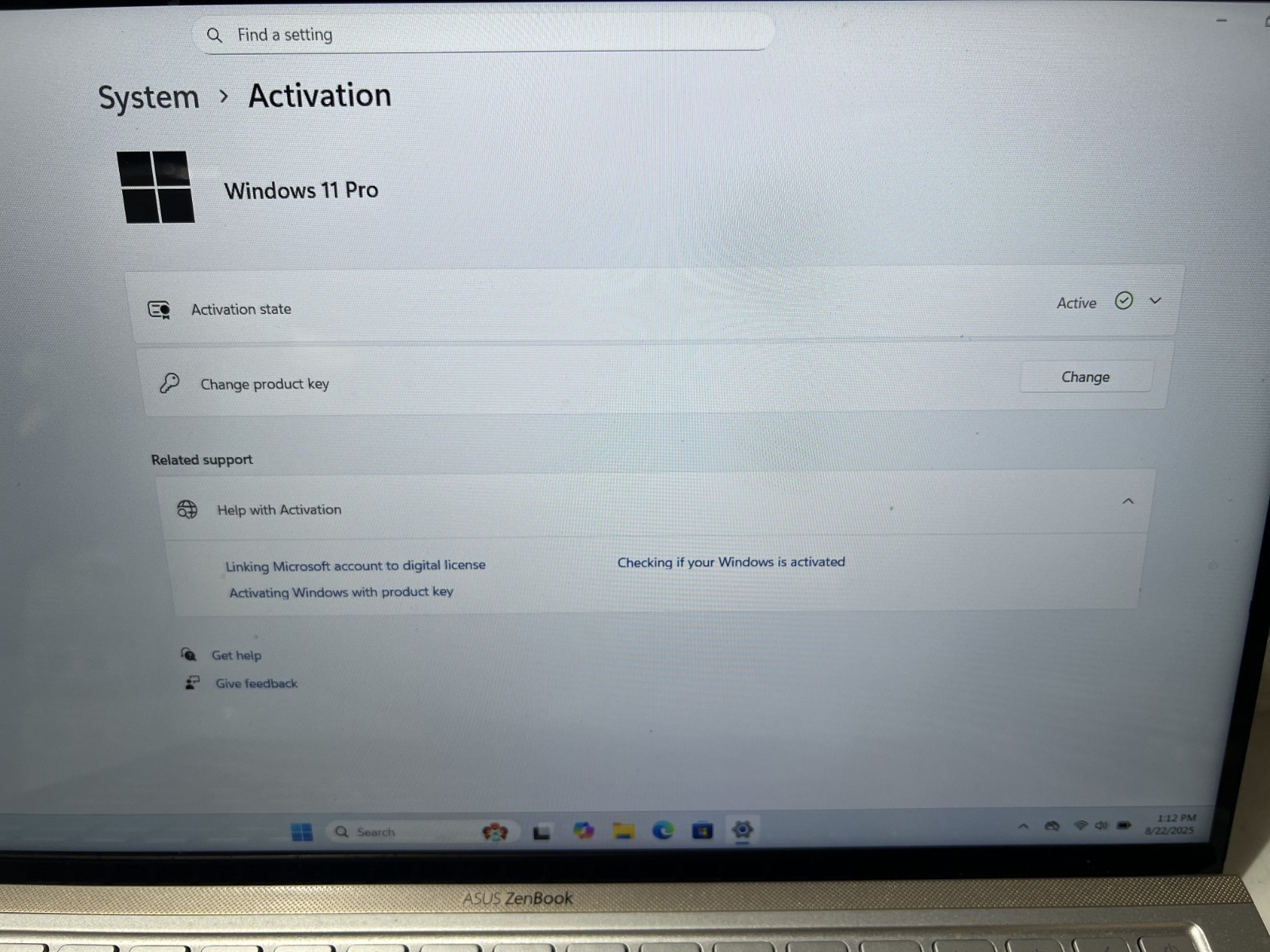 ASUS ZENBOOK UX533F i7-8565U@ 1.80GHz 16GB RAM 512GB SATA SSD WIN-11P