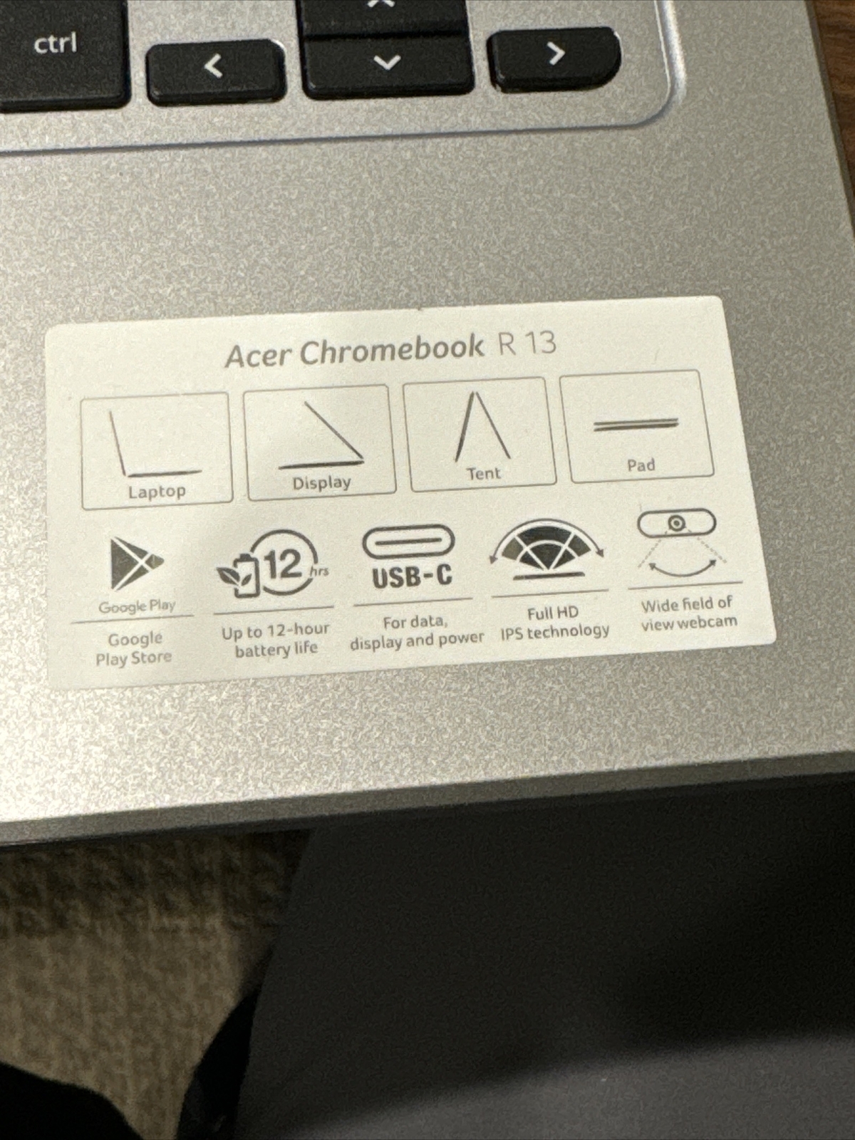 Acer Chromebook R13 CB5-312T 13.3″ 32GB Flash Quad-Core, 2.50 GHz With Power
