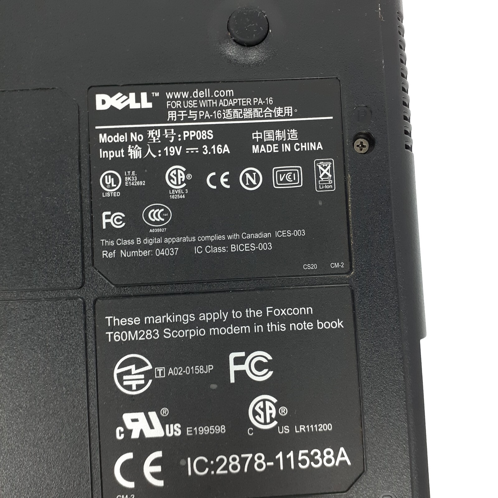 Dell Inspiron 1000 PP08S 14.1″ Powers On 256 MB RAM No HDD No CDROM Parts/Repair