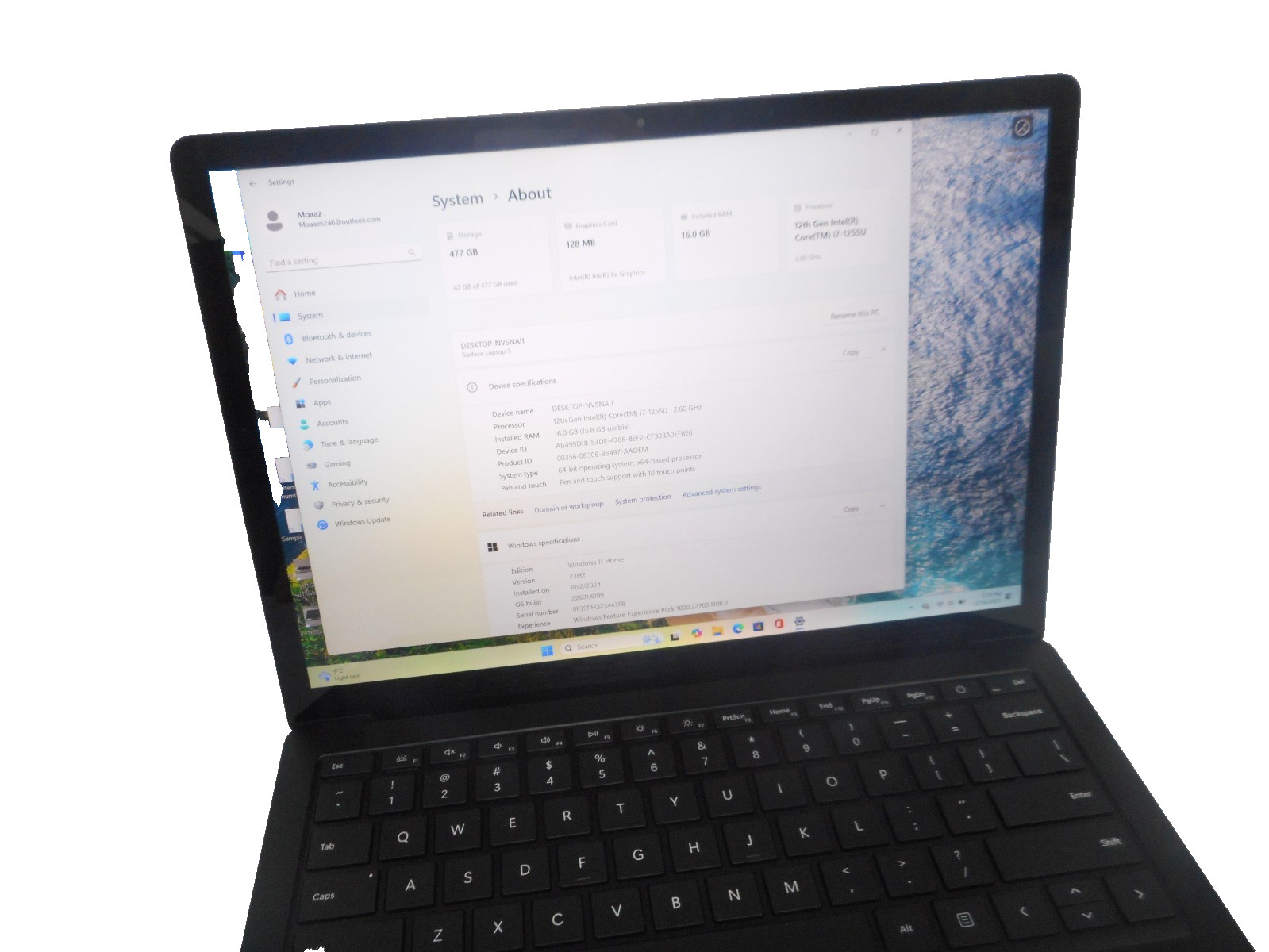 Microsoft Surface Laptop 5 1951 i7-1255U 8GB RAM 256GB SSD Open Box read