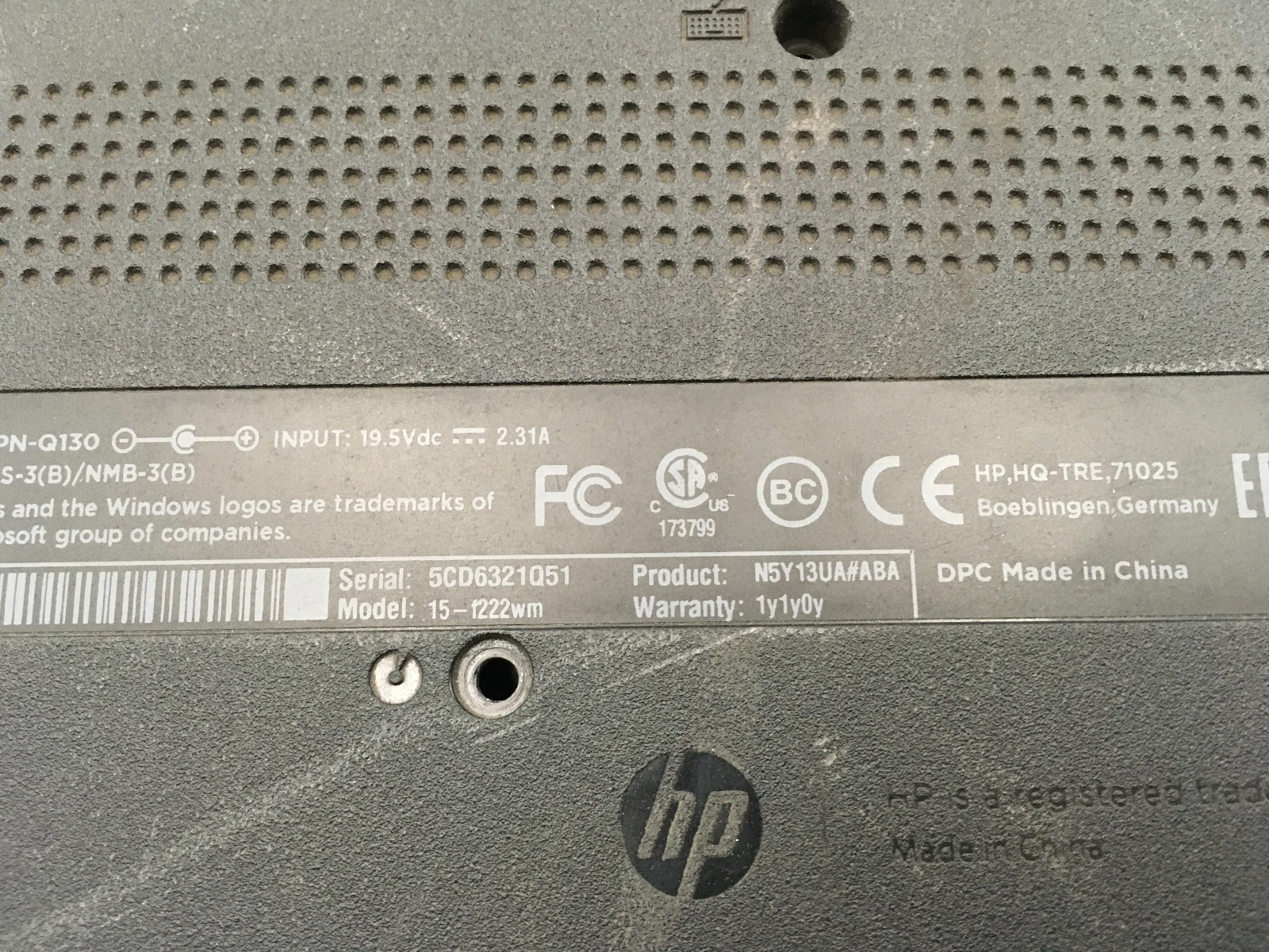 HP 15 F222WM – FOR PARTS/REPAIR – INTEL PENTIUM – NO RAM – NO OS – READ DESC -BB
