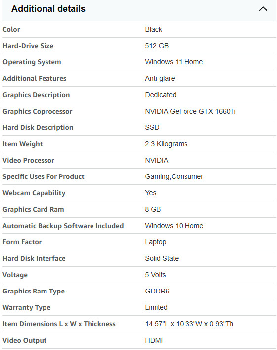 HP Pavilion 16.1 inch Gaming Laptop (1920×1080) FHD 144Hz, Intel i5, GTX 1660Ti