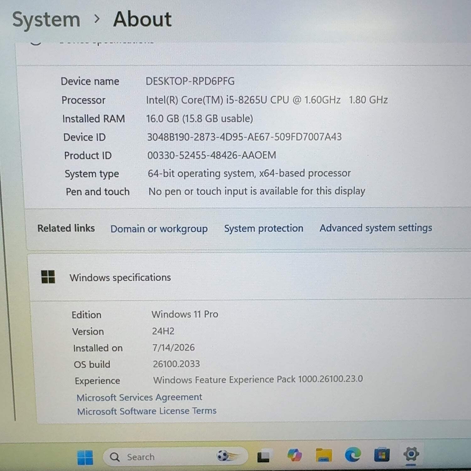 Broken Dell Latitude 5400 14″ i5-8265U 1.6GHz 16GB RAM 256GB SSD BRIGHT SPOT