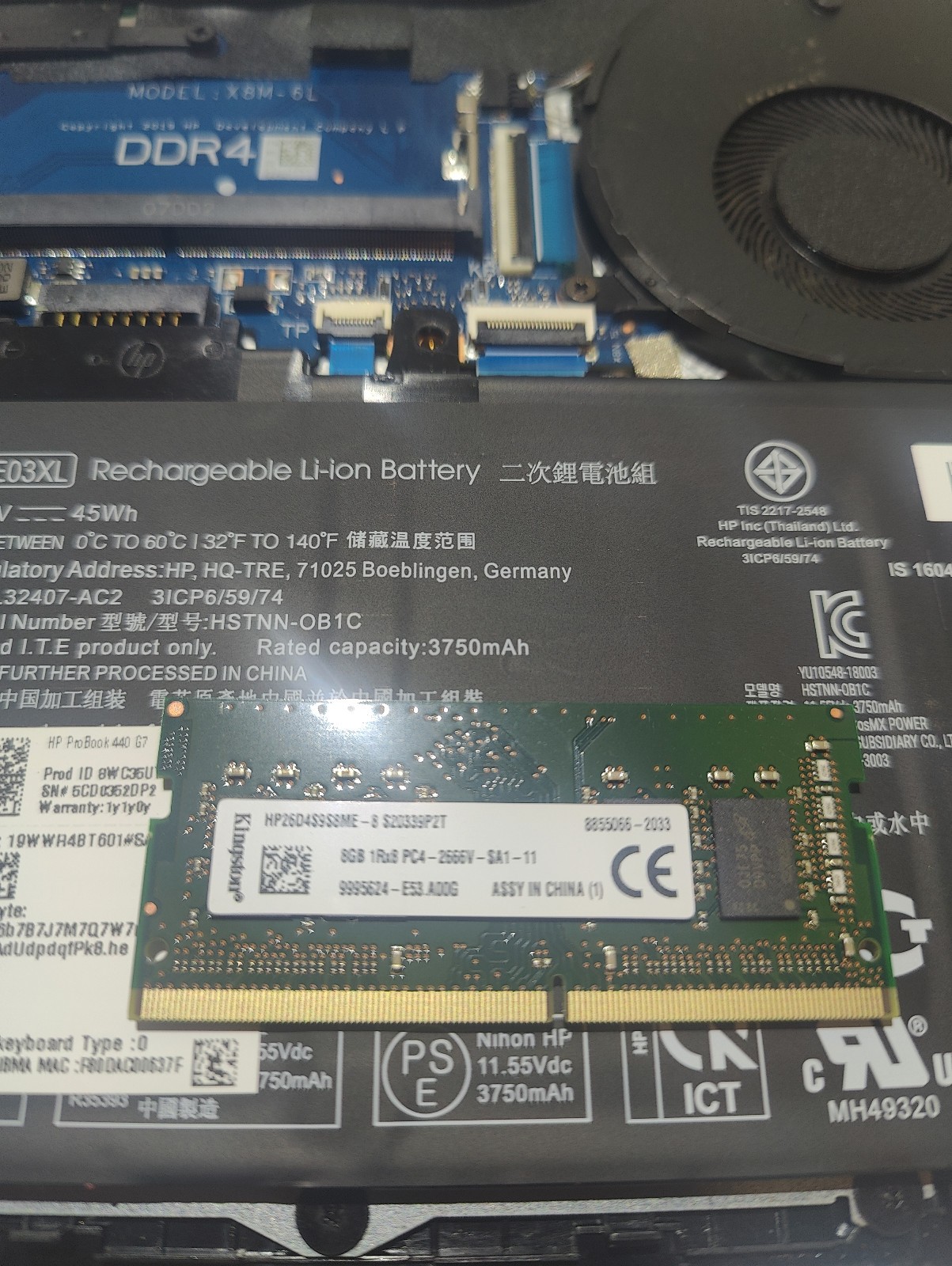 HP PROBOOK 440 G7 i5-10210U @ 1.60GHz, 8GB RAM, NO HDD/OS PARTS ONLY