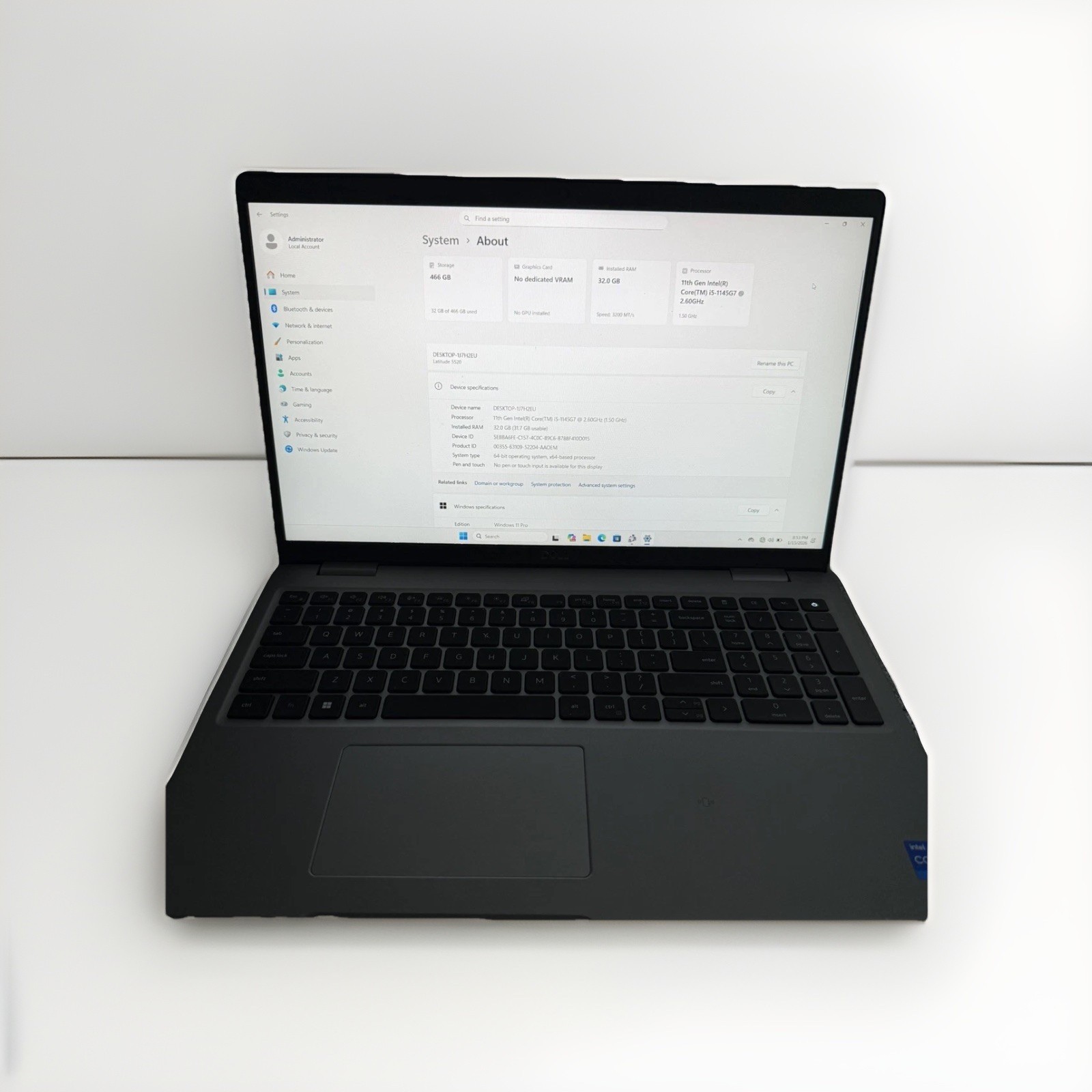 Dell Latitude 5520 15.6” (500GB SSD Intel Core i5-1145G7 2.6GHz 32GB RAM)