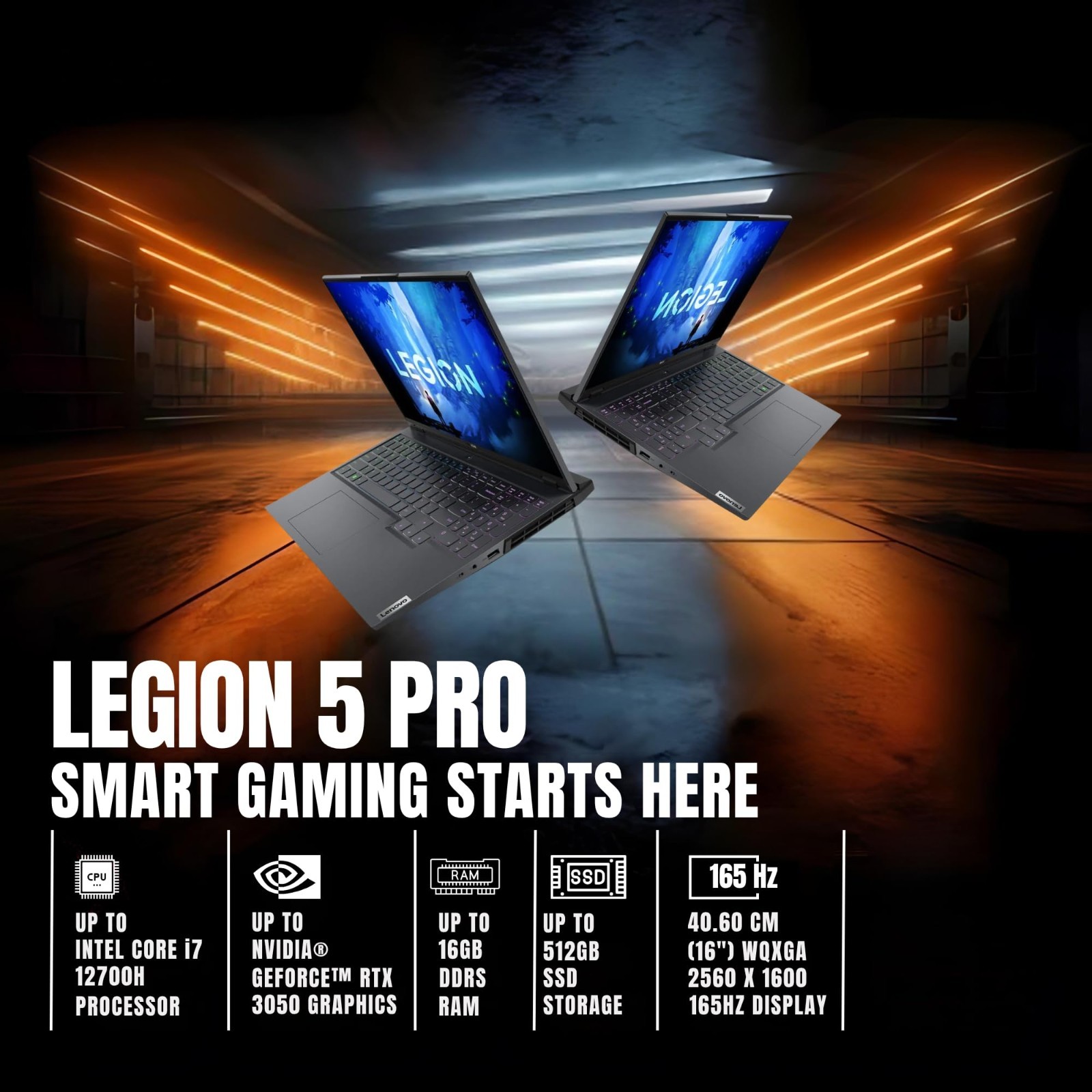Lenovo Legion 5 Pro 16IAH7 (82S00003US) Gaming Laptop – Storm Gray
