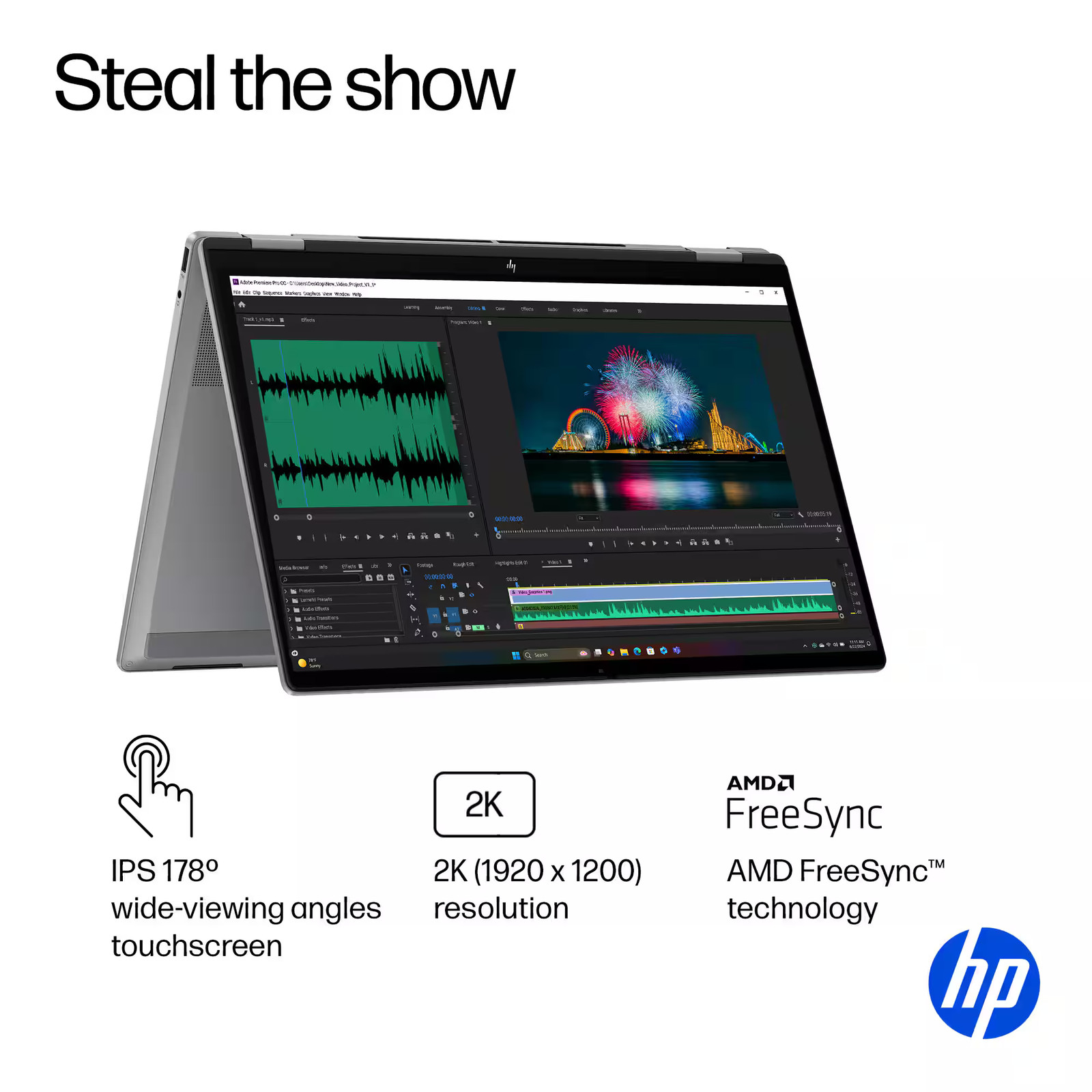 HP – OmniBook X Flip 2-in-1 – Copilot+ PC – 16″ 2K Touch-Screen Laptop – AMD …