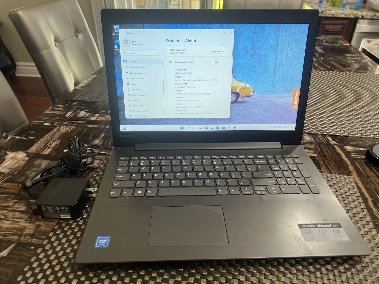 Lenovo IdeaPad 330-15IGM 4GB RAM Windows