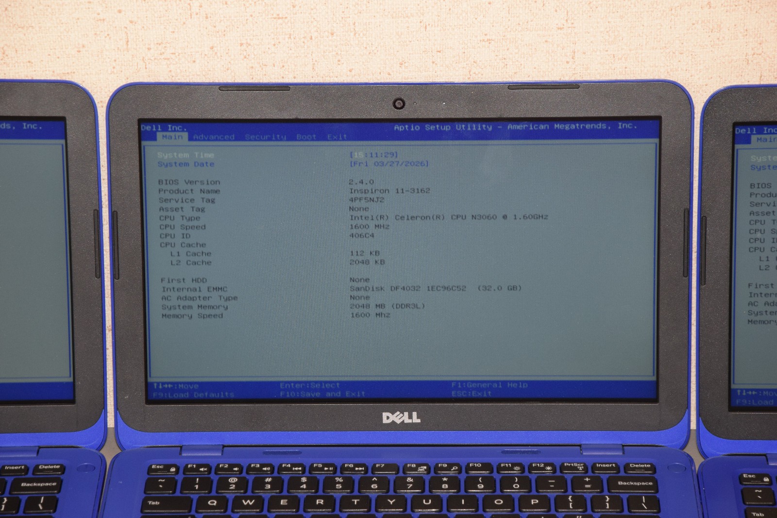 PARTS REPAIR Lot 4 Dell Inspiron 11-3162 11.6″ Celeron N3060 2GB DDR3L 32GB eMMC