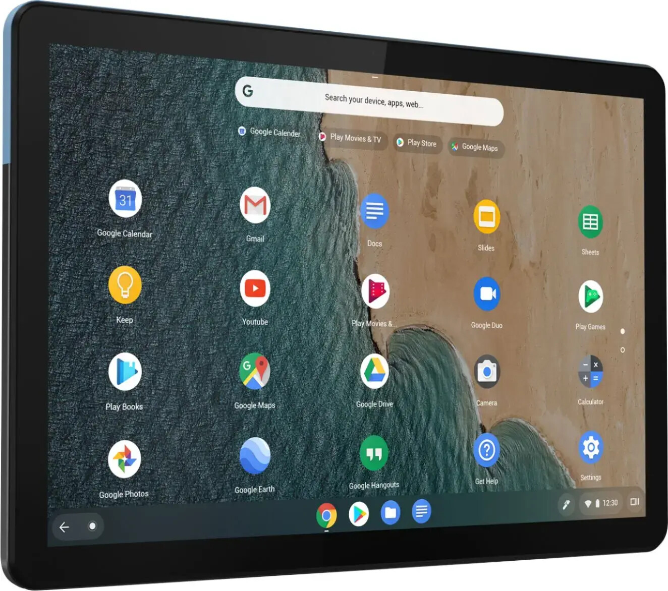 Lenovo Chromebook Duet 10.1” Touch 4GB 128GB SSD NO KEYBOARD ICE BLU – Excellent
