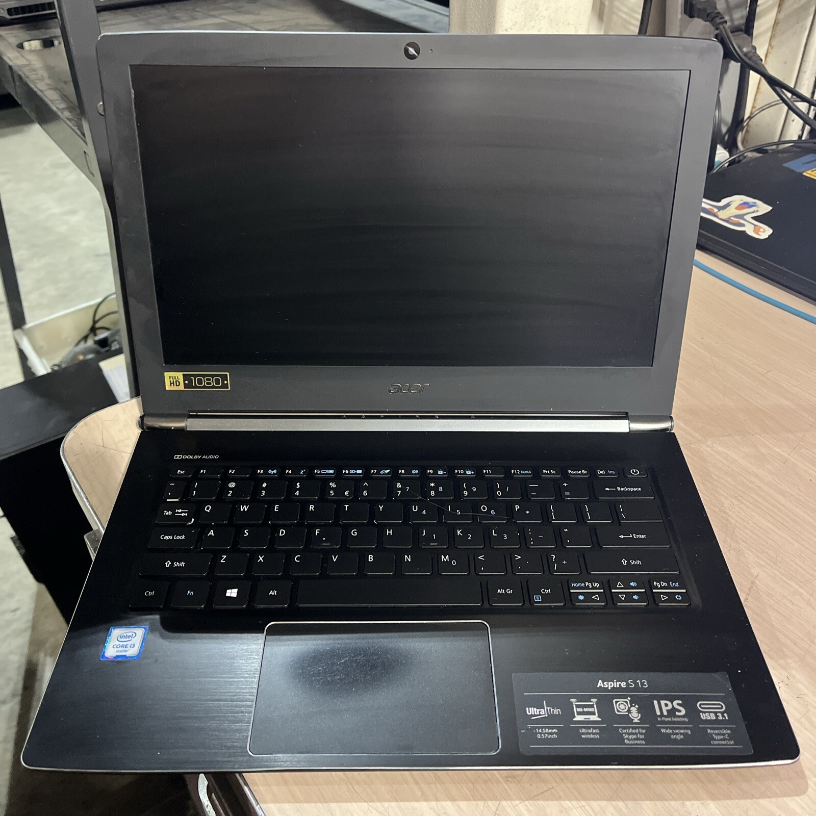 ACER ASPIRE S 13 INTEL CORE I3 4GB RAM NO HD