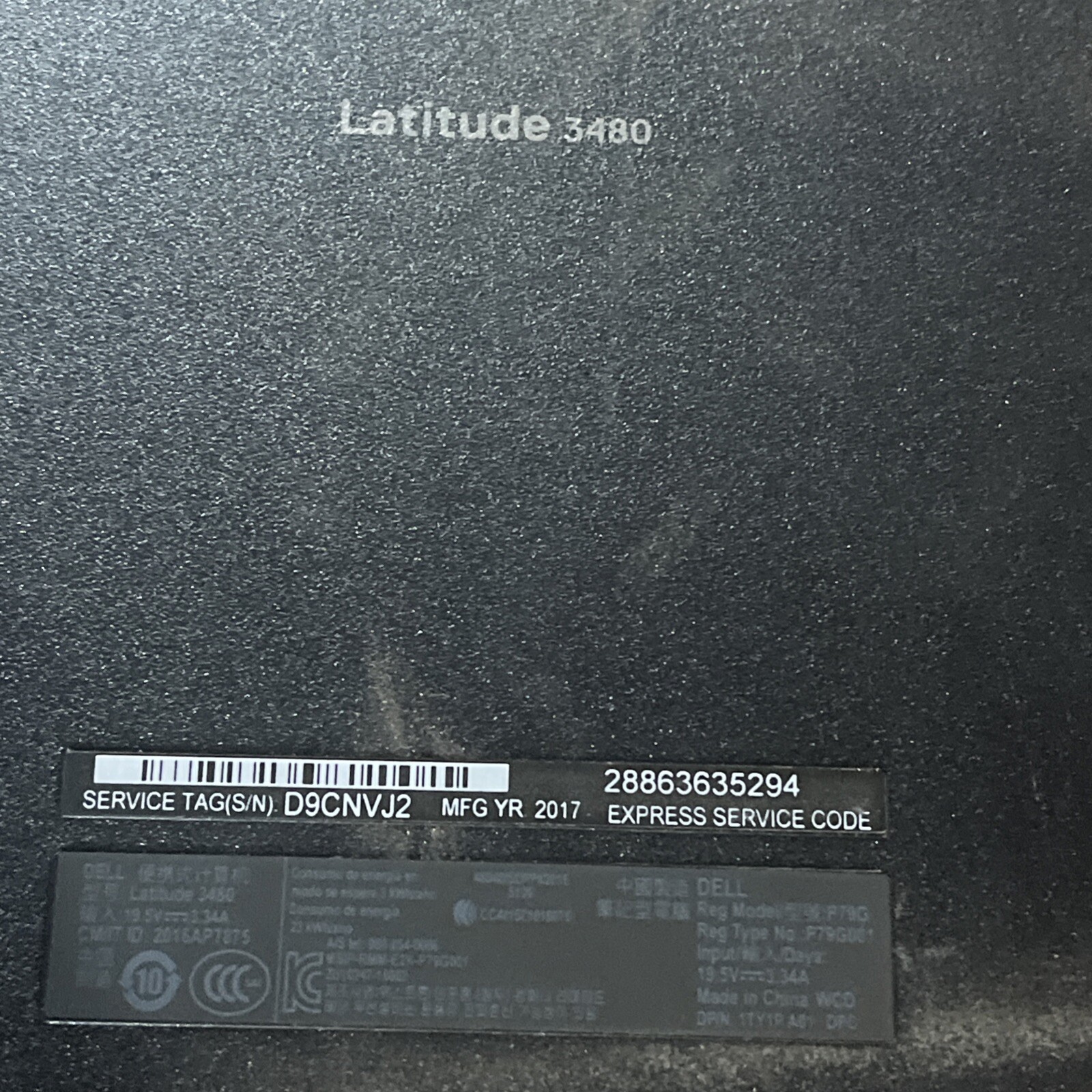 DELL LATITUDE 3480 INTEL CORE I3-6006U 2.00GHZ 8GB RAM NO HD
