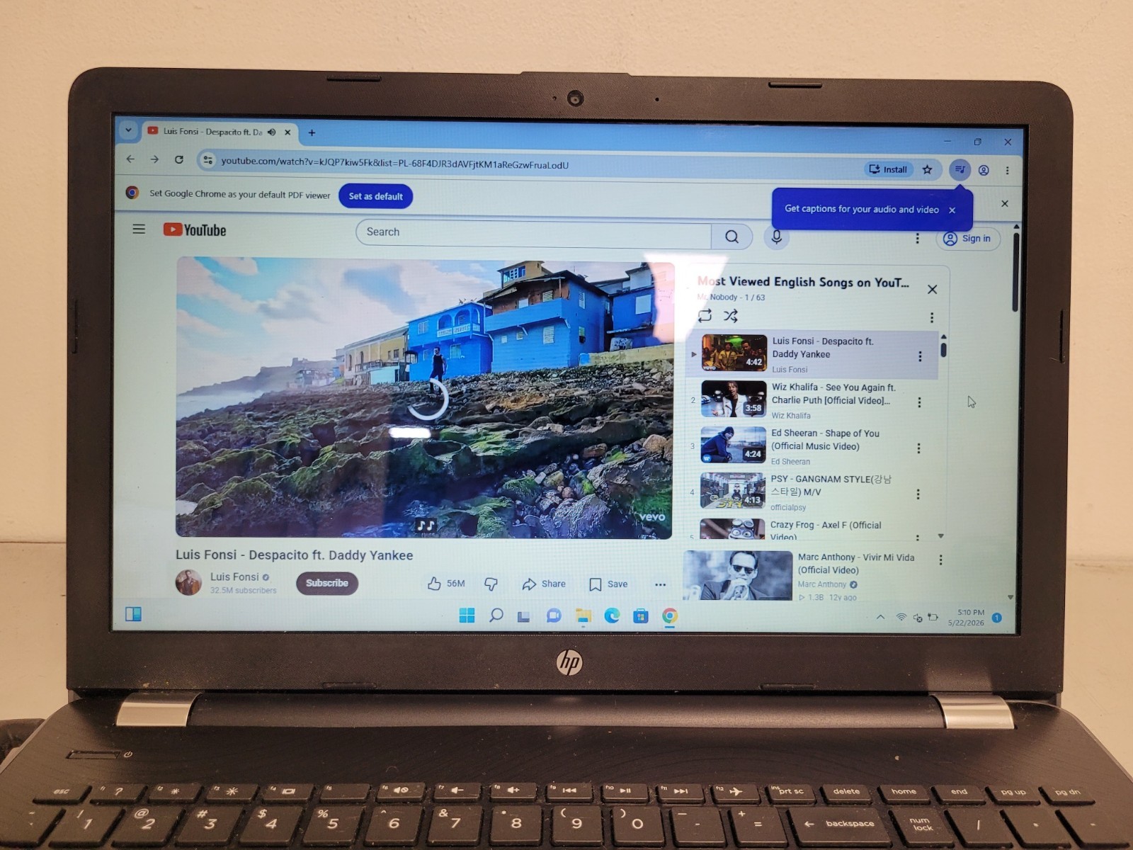 Hp laptop 15- bs0xx 15.6″ i3-7100u 2.4ghz 8gb ram 180gb ssd charger CND7201Q3X