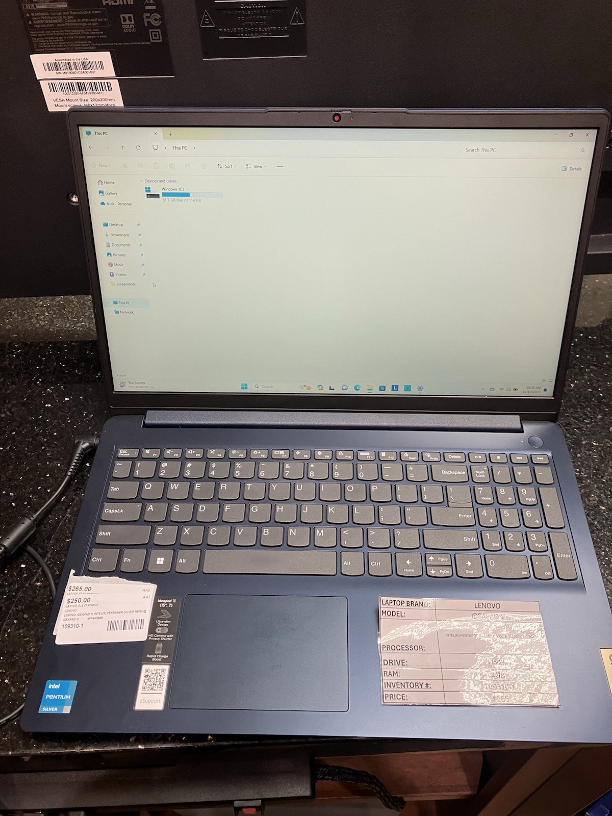 15.6″ Lenovo IdeaPad 1I/ Pentium N6000 / 4 GB / 128GB / 109310-1 JAR