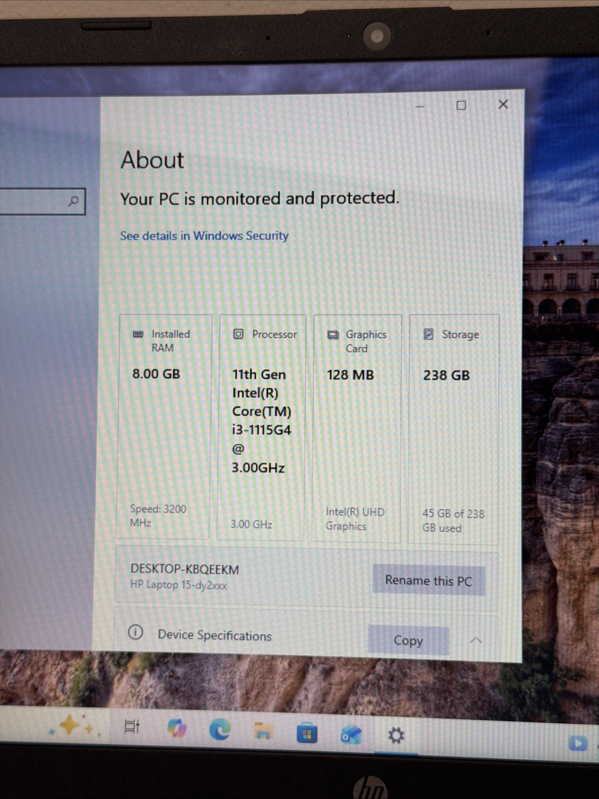 HP Laptop 15-dy2702dx 15.6″ i3-1115G4 3.0GHz 8GB RAM 256GB SSD – Silver