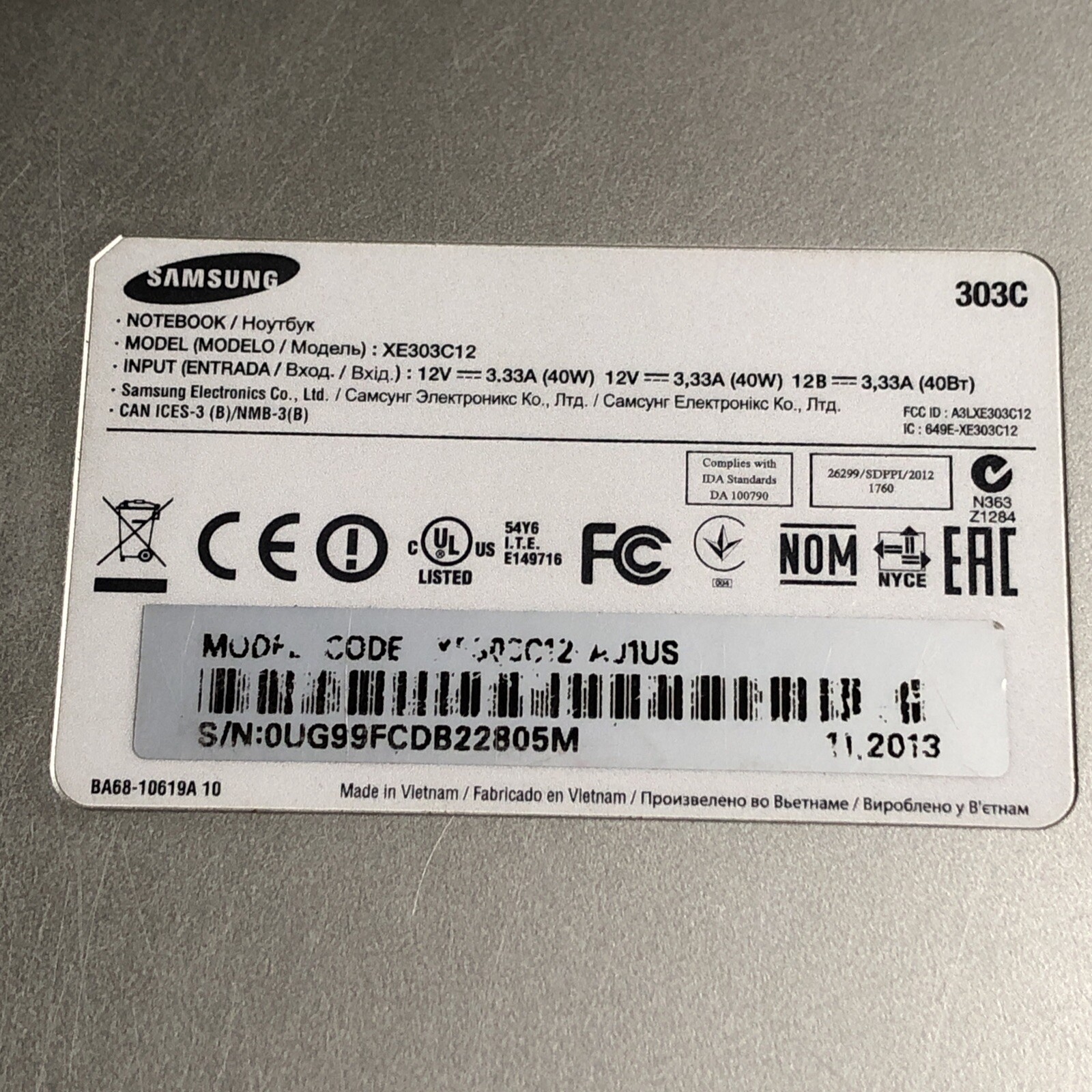 Samsung Chromebook 303C XE303C12 Notebook Exynos 5 2GB RAM+16GB SSD – WORKS