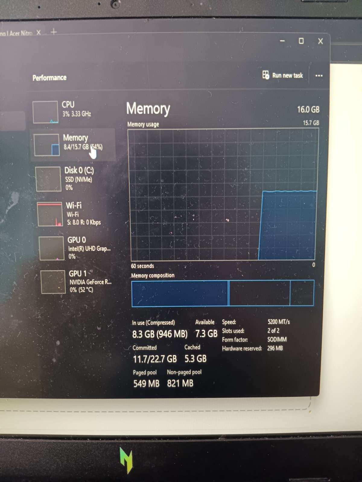 Acer Nitro 5 15.6 (i5-13420H), 16GB DDR4 RAM, RTX 3050 6GB, 512GB NVMe SSD