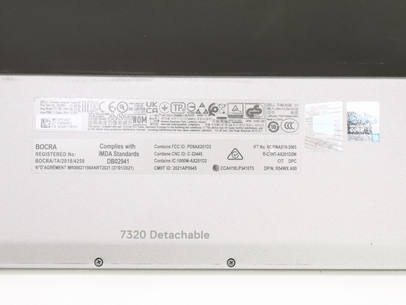 Dell Latitude 7320 Detachable I5-1140G7 16G RAM 256G NVMe W11P – Cracked Screen