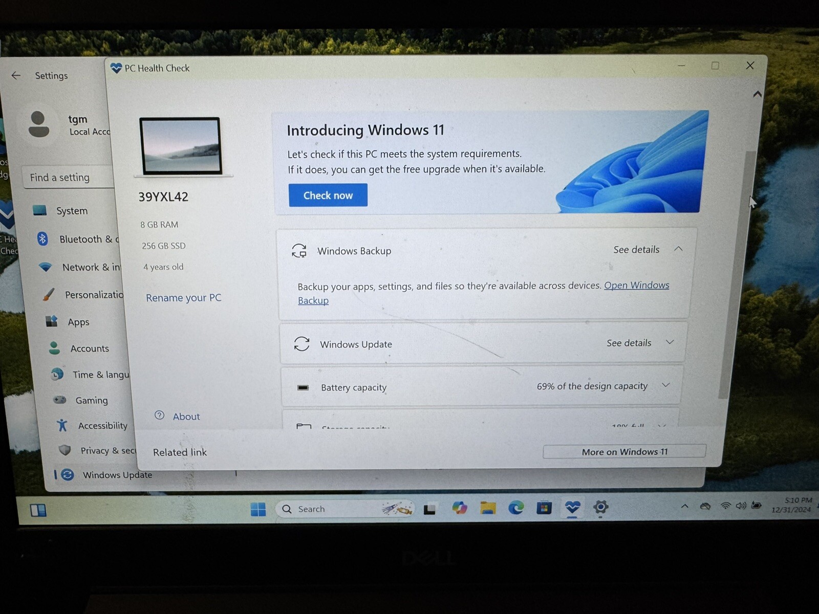 Dell Vostro 5471 i5-8250U, 8GB RAM, 250GB SSD Service Tag 39yxl42