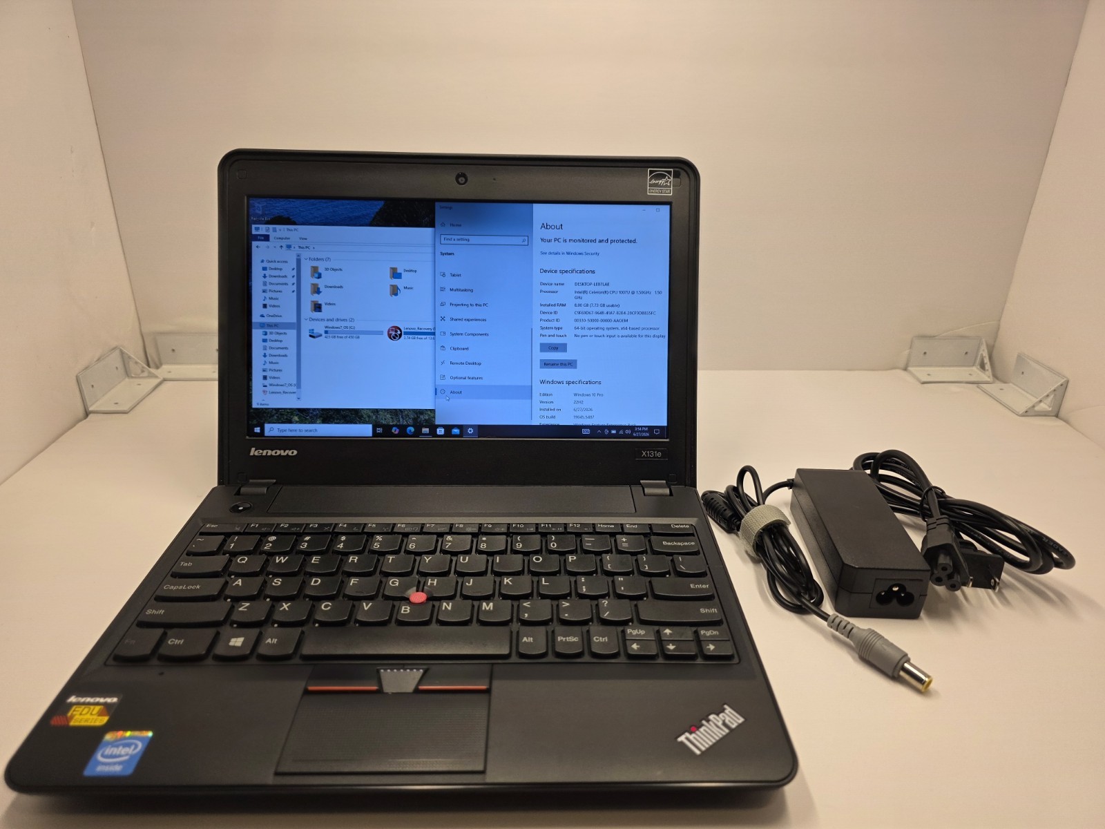 Lenovo ThinkPad X131e 11.6″ Windows 10 PRO Intel I3 8GB RAM 500GB SSD +Charger