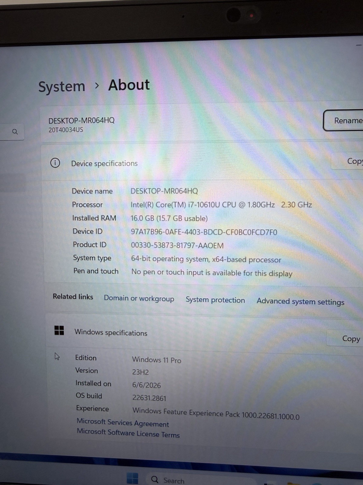 Lenovo ThinkPad P15s Gen 1 i7-10th Gen 16GB 512GB NVMe Windows 11 Pro