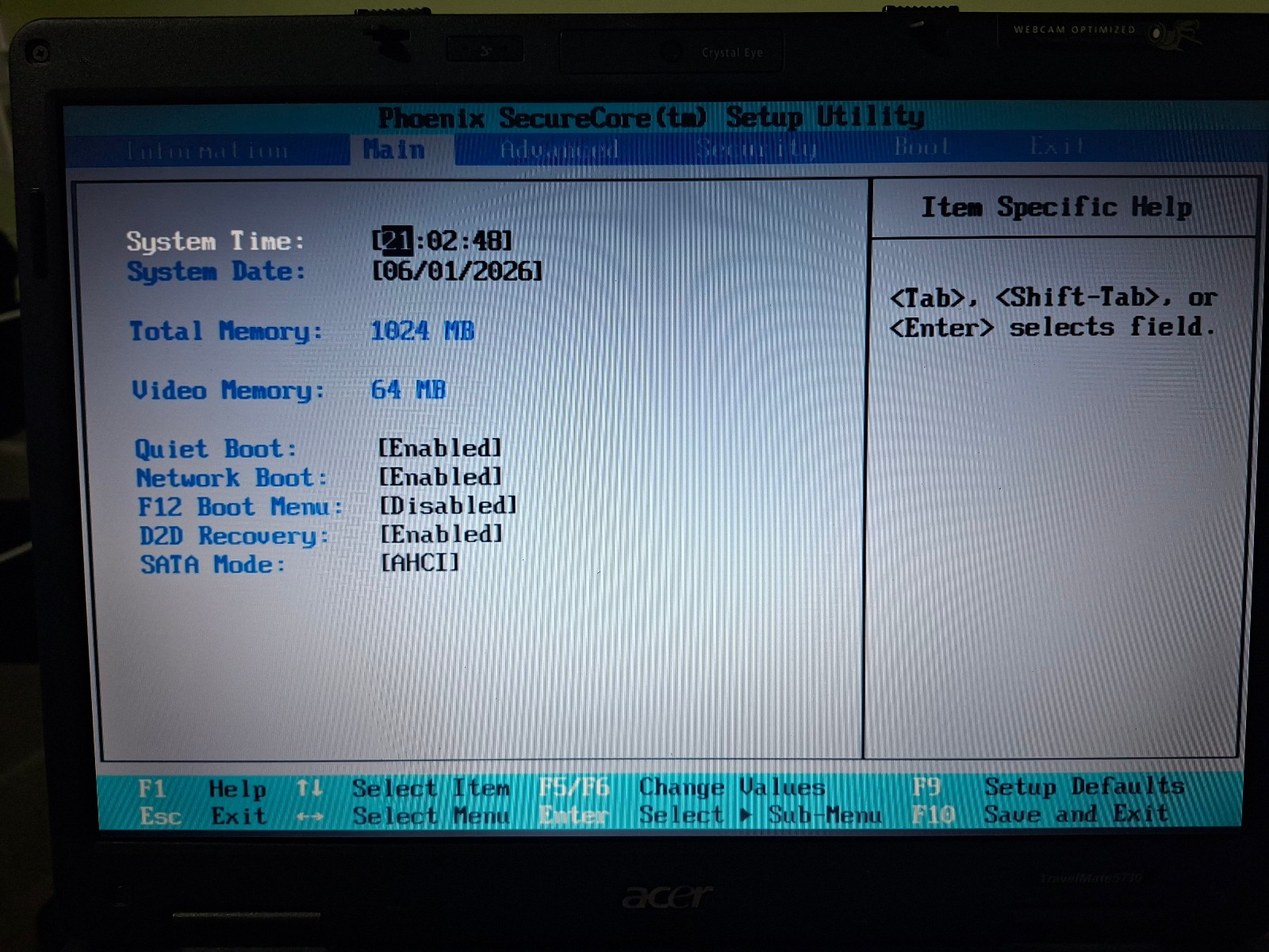 Acer Travelmate 5730 Laptop 15.4″ 1GB 120GB SSD Windows Vista SP2 32 BIT HDMI