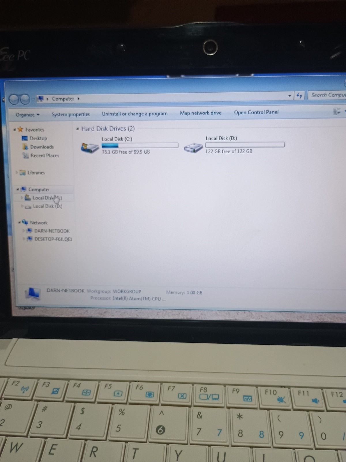 Aces Laptop Eee PC 1001p Windows 7