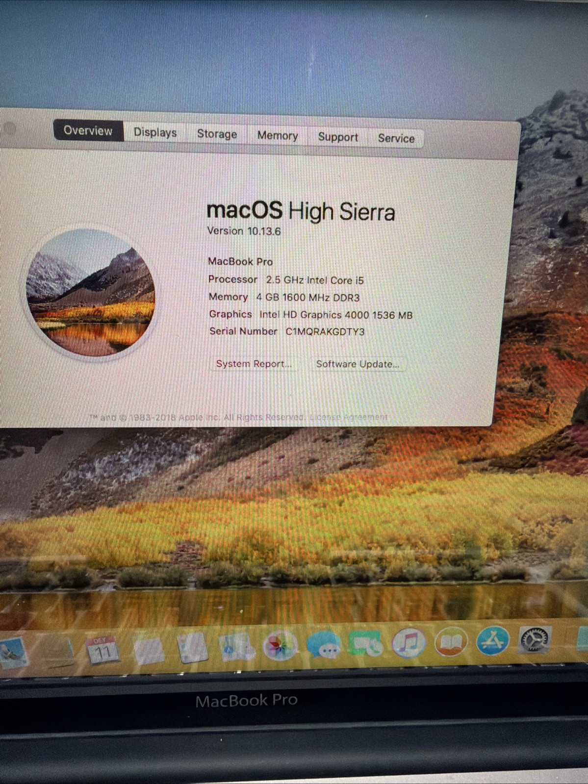 Apple Macbook Pro 13″ Mid 2012 Laptop i5-3210M 4gb Ram 500gb SSD Mac OS High Sie