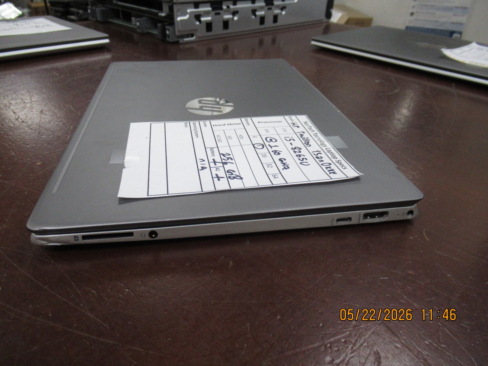 HP Pavilion 13an0xxx 13.3″ i5 8265U 1.60GHZ 8GB 256GB M2SSD Laptop w/AC NO OS##